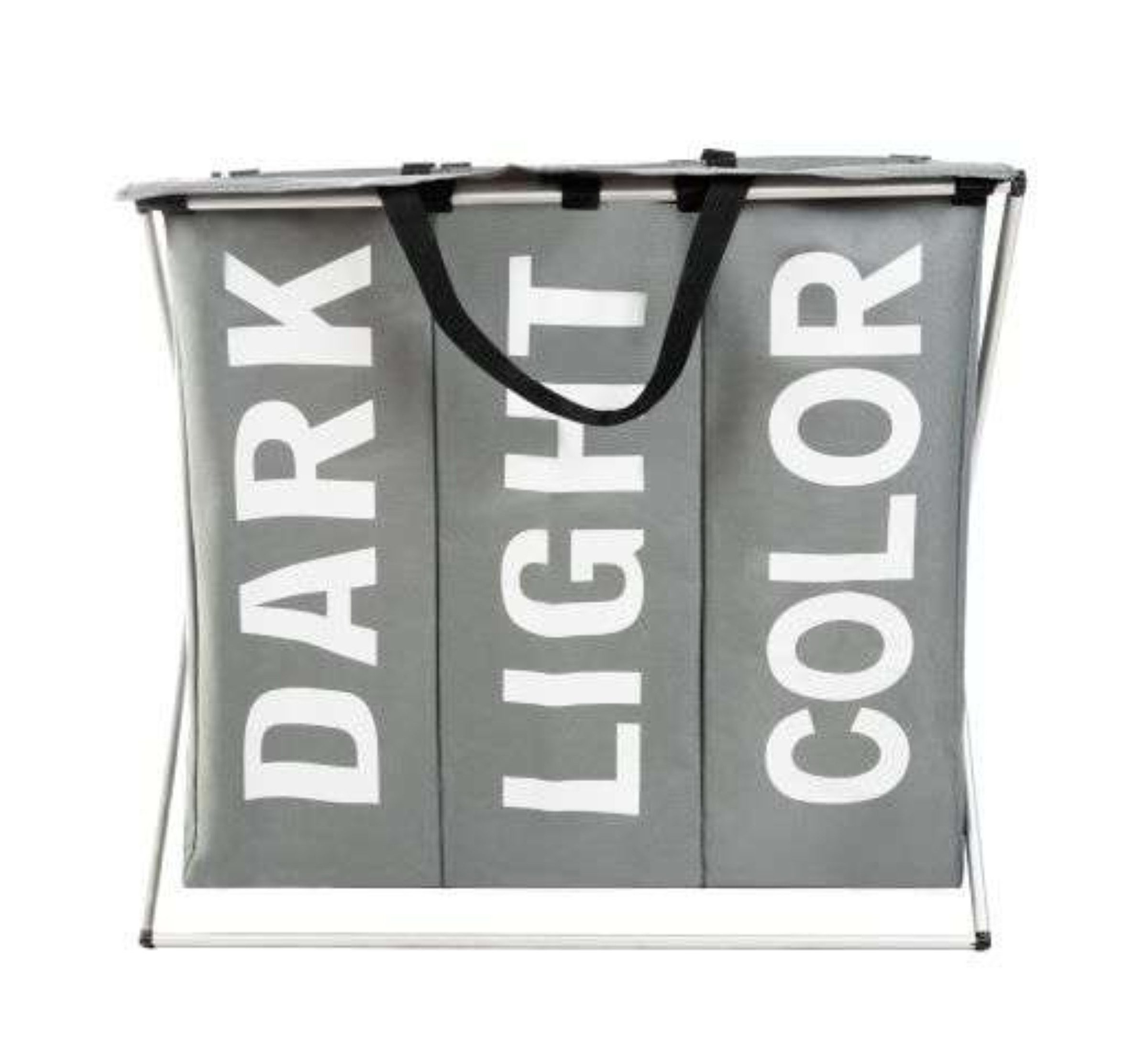 Ruhhy Wäschekorb Wäschekorb 3 Fächer faltbar Wäschesortierer 130L mit Griffen Deckel (Wäschesortierer 3 Fächer faltbar mit Deckel und Griffen 130L grau, Wäschekorb 3 Fächer faltbar mit Deckel und Griffen 130L Organizer), Faltbar, wasserabweisend innen, leicht, platzsparend, flexibel