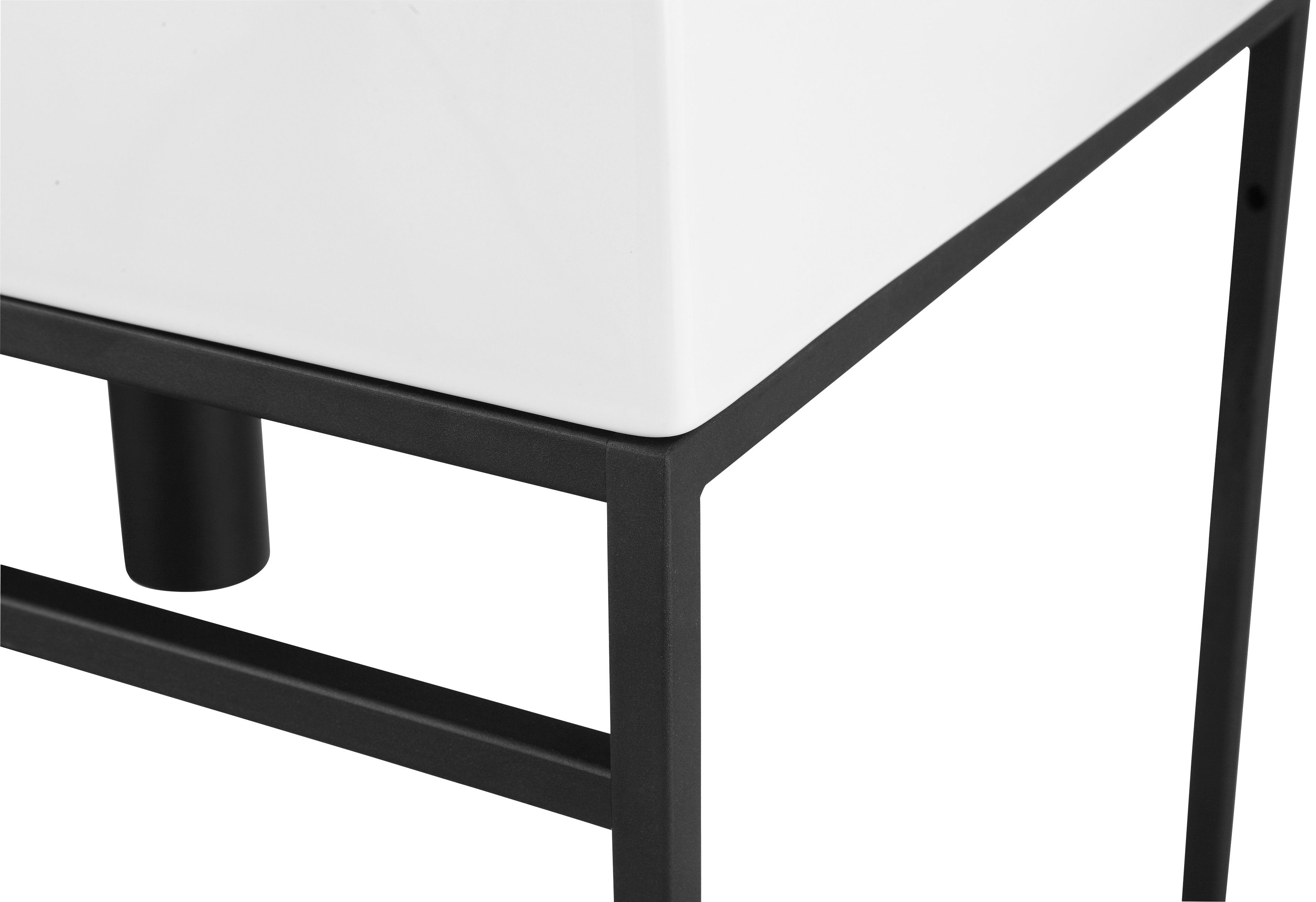 welltime Loft vanity unit, bathroom furniture, black, with ceramic washbasin, width 60cm