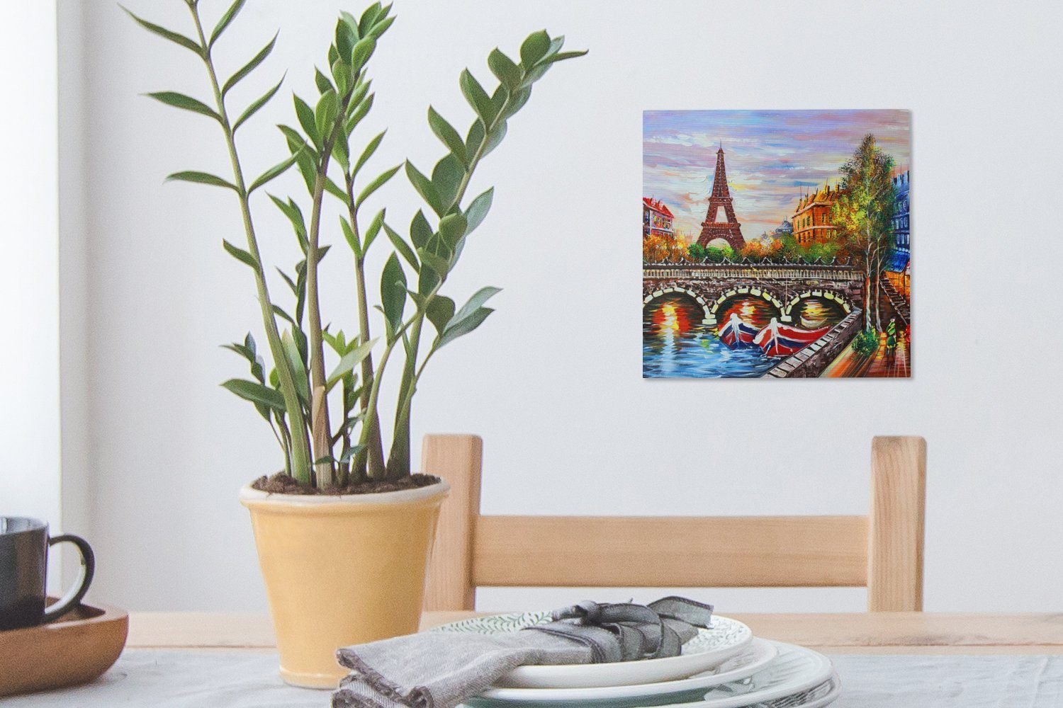 OneMillionCanvasses® Gemälde Gemälde - Öl - Leinwand (1 Eiffelturm Schlafzimmer St), Paris Wasser, Wohnzimmer - Bilder für 