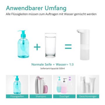 EMKE Seifenspender Automatisch 500ml Seifenspender, Berührungslos Seifenspender Infrarot, Geeignet für Küche Badezimmer, Schule, Hotel, Restaurant