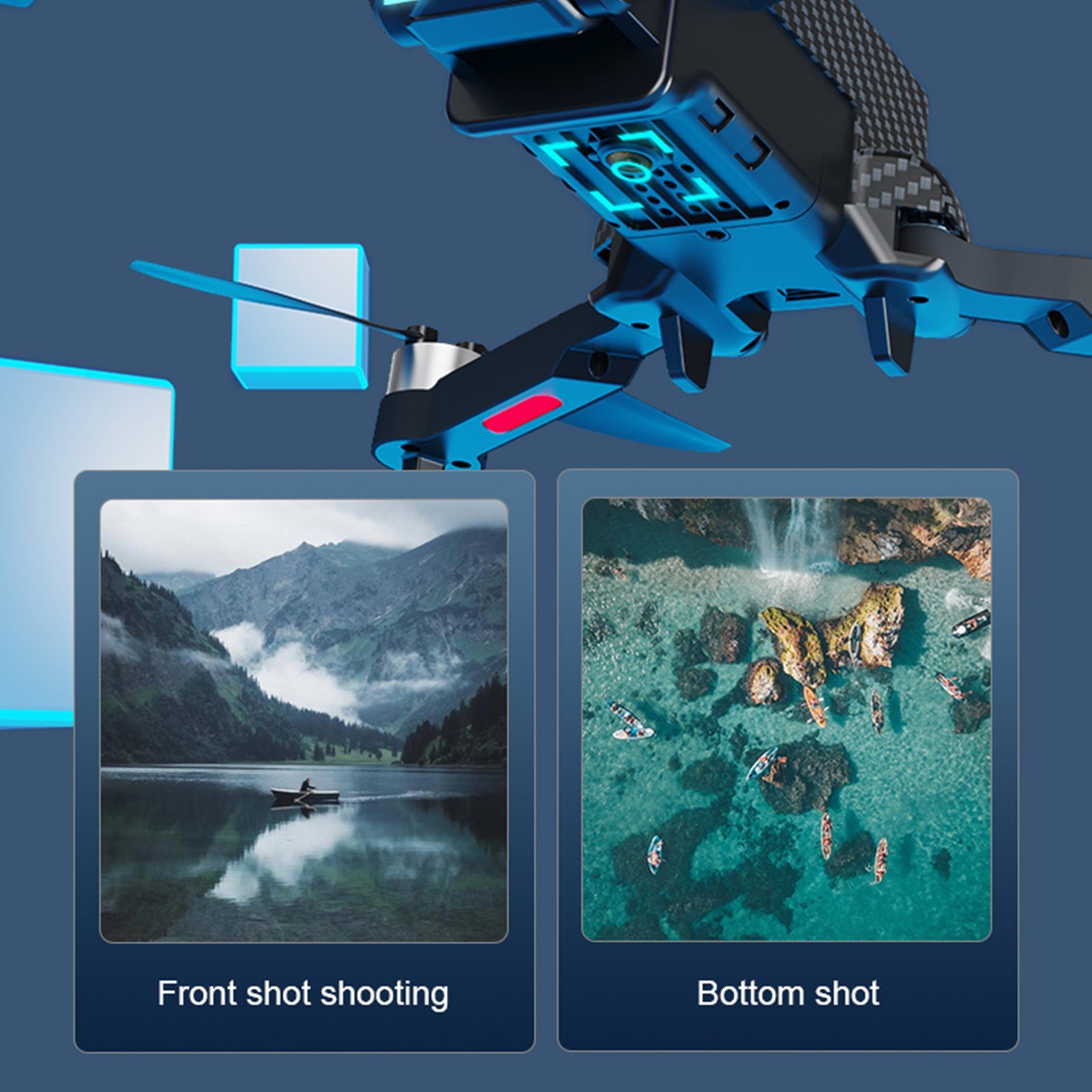 Fluss) mit optischem Spielzeug-Drohne Quadcopter-Drohne Ferngesteuertes Motor mit 4K-Dual-Kamera und Faltbar Luftdrohne und Rutaqian Spielzeugflugzeug Anti-Störung (4K/6K, bürstenlosem 360-Grad-Hindernisvermeidung,