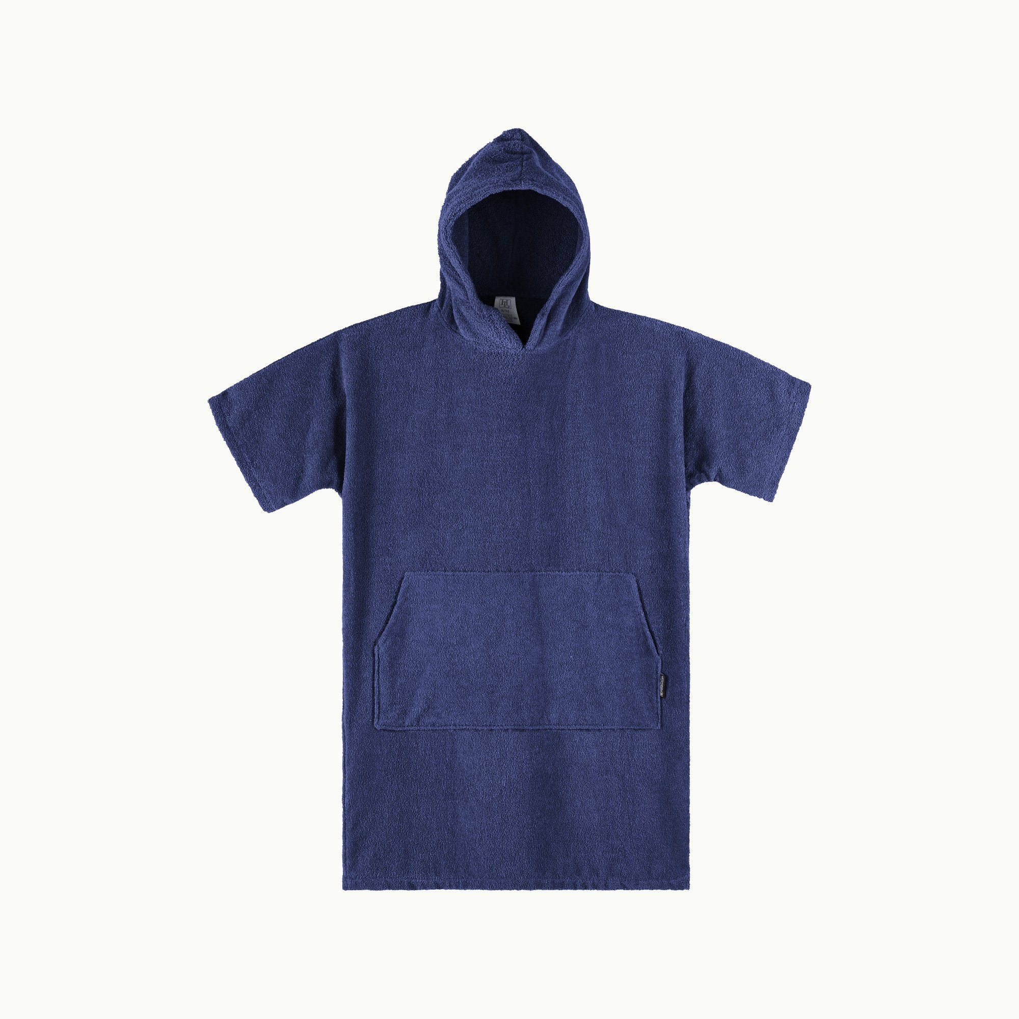 Badeponcho - Baumwolle Dunkelblau Kapuze Bademantel Kinder unisex, aus Bademantel Baumwolle HOMELEVEL mit