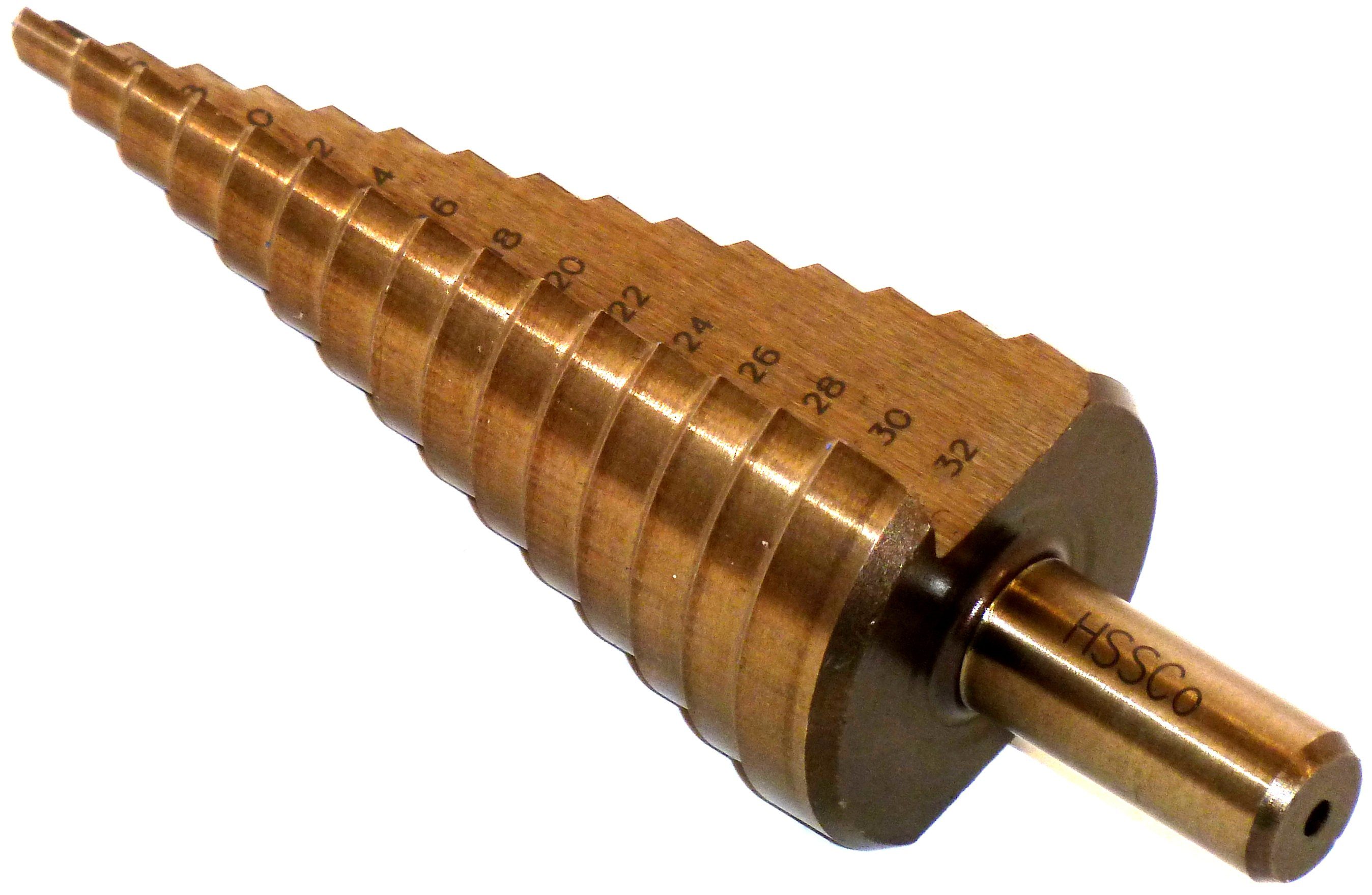 PeTools Stufenbohrer 3tlg. Edelstahl Stufenbohrer-Set (4-32mm) HSS-E Co5 Bohrer Kegel Konus, (3-tlg)