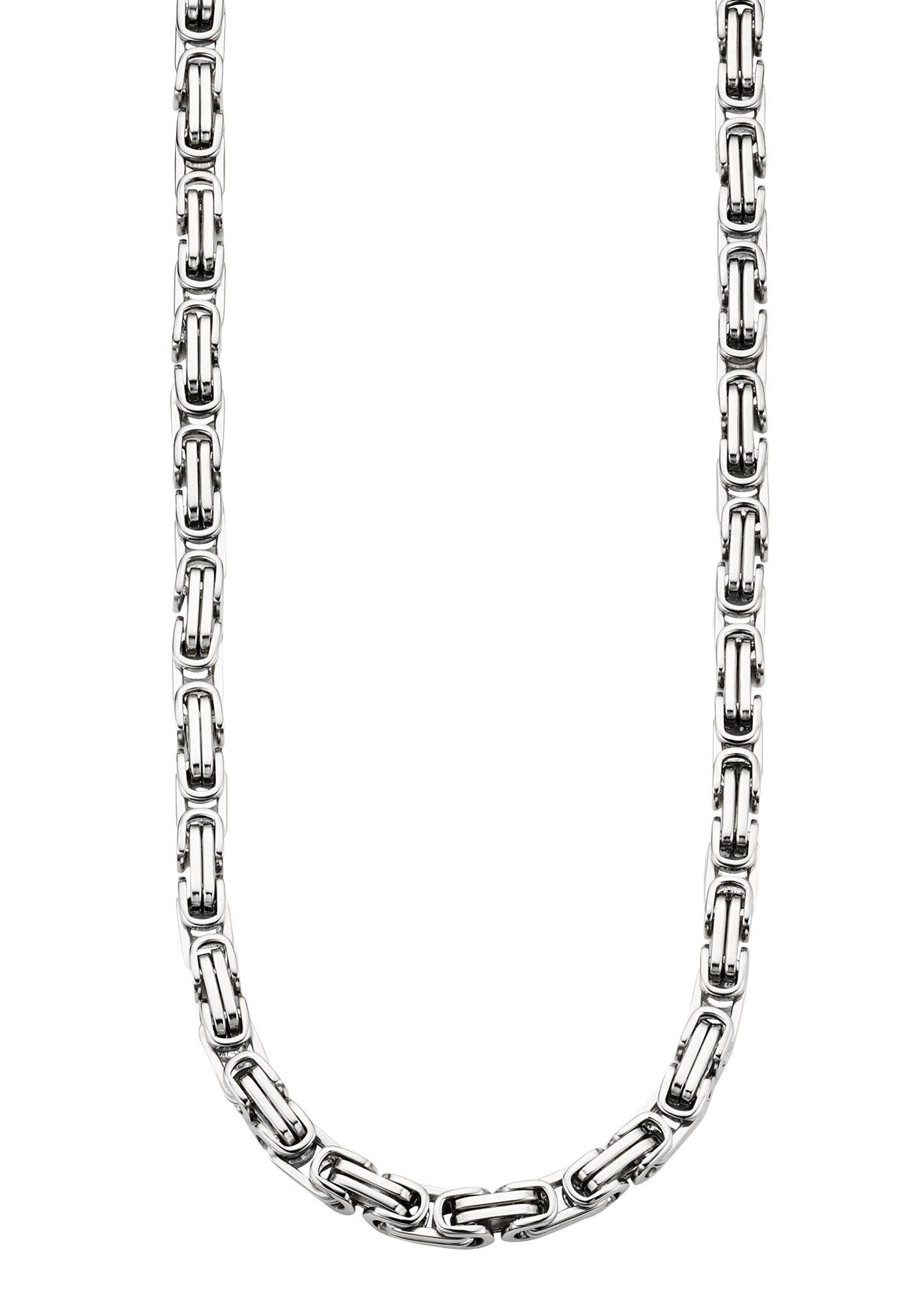 Bruno Banani Edelstahlkette Schmuck Geschenk Halskette Königskette 4-Kant-Optik Silber