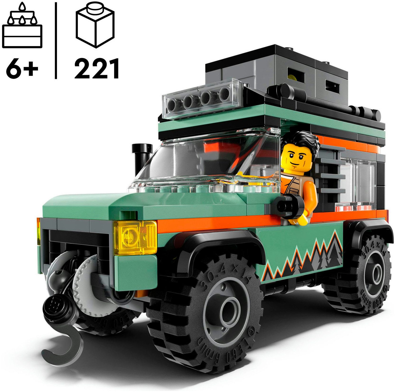 LEGO® Offroad Geländewagen (60447), LEGO City Konstruktionsspielsteine, (221 St), Made in Europe – Bild 3 von 5