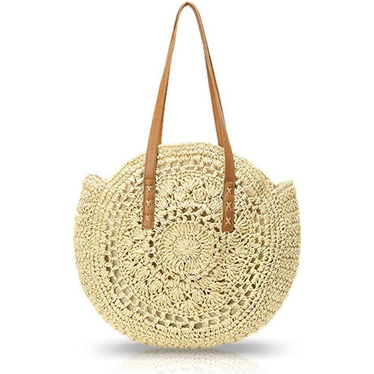 XL-Strandtasche Stroh Handtasche Damen Sommer Tasche Umhängetasche Strand Boho Shopper