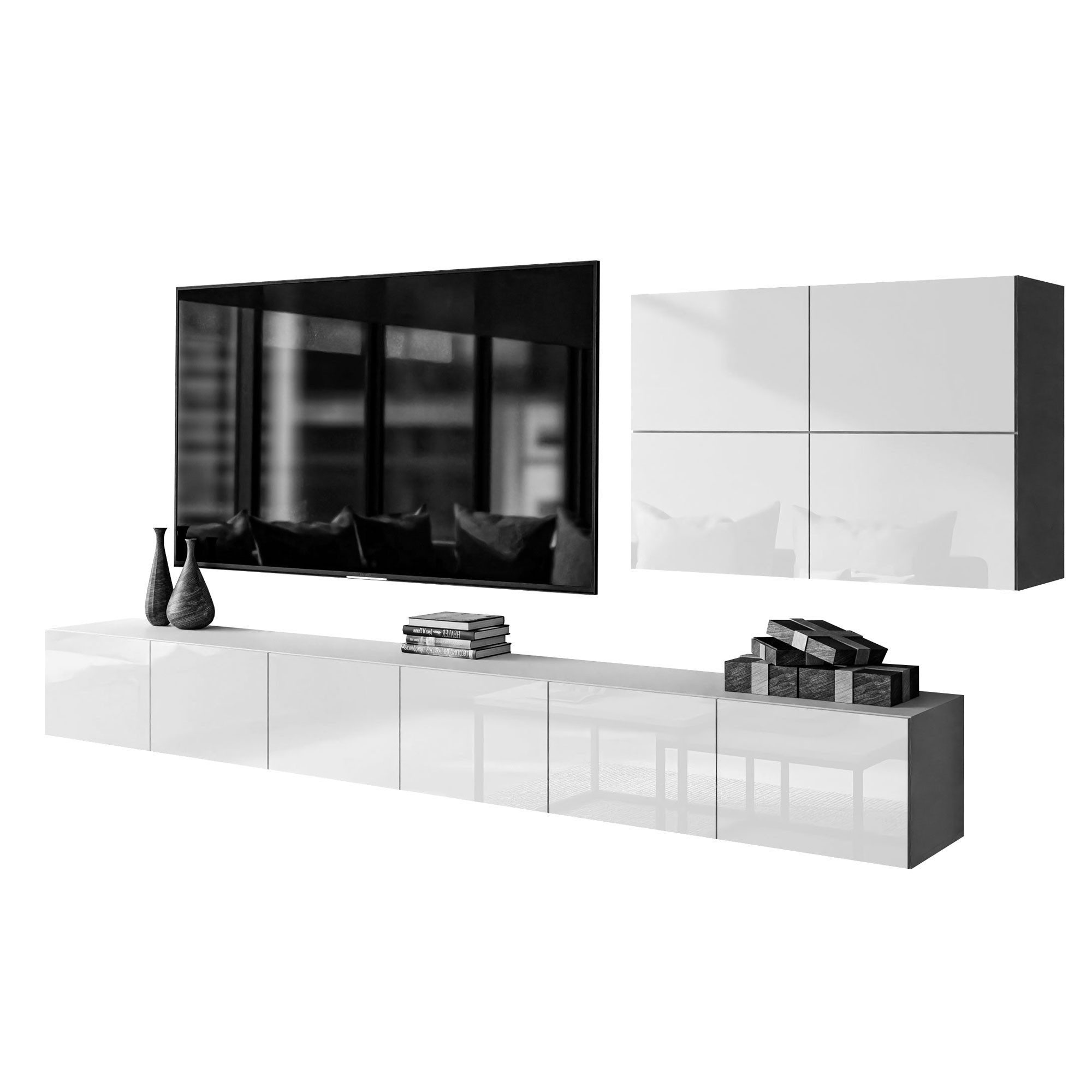 Lookway Wohnwand COLGANTE VI weiß Hochglanz günstig online kaufen