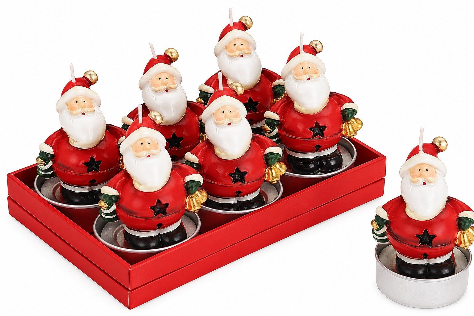 Wurm Teelicht Motiv-Teelichter 6er Set Wachs Weihnachten Schneemann oder Nikolaus