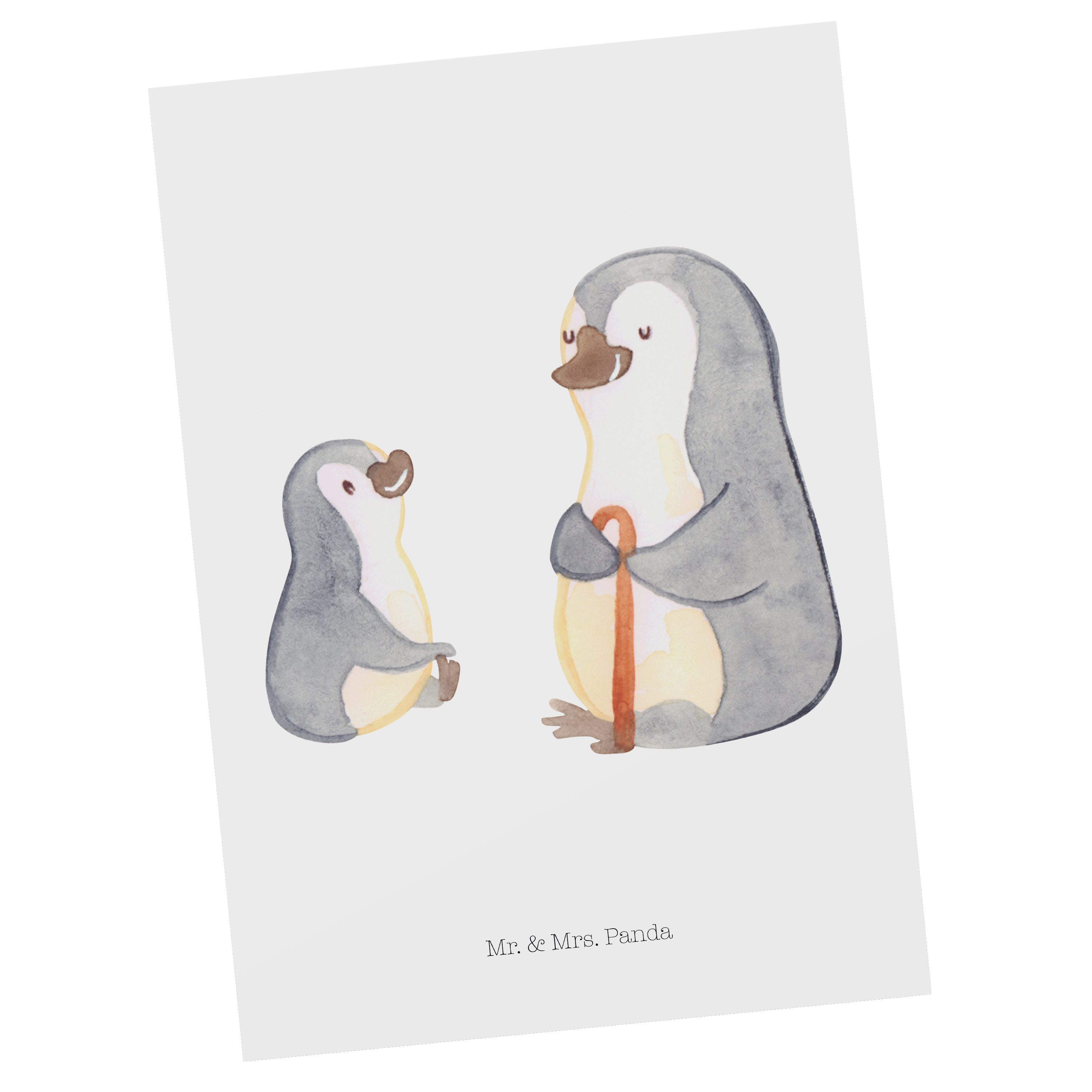 Mr. & Mrs. Panda Postkarte Pinguin Opa Enkel - Weiß - Geschenk, Opi, Lieblingsopa, bester Opa, S
