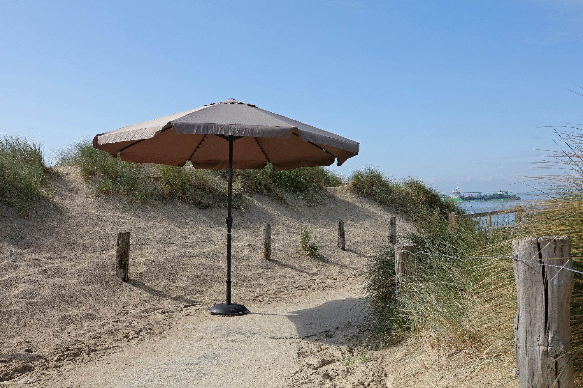 Lesli Living Sonnenschirm Lesli Living Sonnenschirm "Libra Taupe" Ø 3,5 m mit UV-Schutz 30+