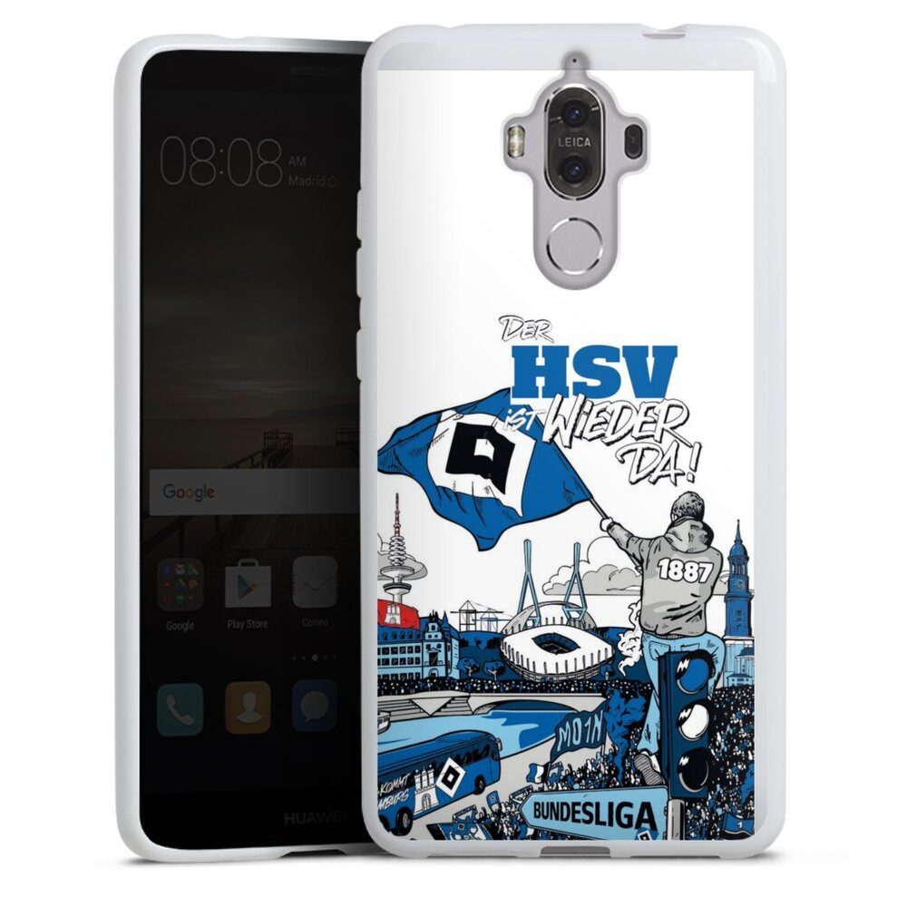 DeinDesign Handyhülle Hamburger SV Offizielles Lizenzprodukt Aufstieg, Huawei Mate 9 Silikon Hülle Bumper Case Handy Schutzhülle