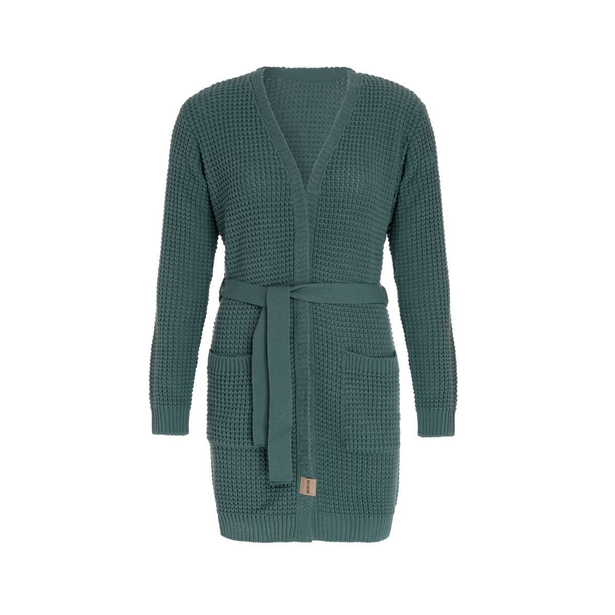Knit Factory Strickjacke Robin Strickjacken 36/38 Glatt Grün (1-tlg) modern Strickware Strickartikel Strickmode