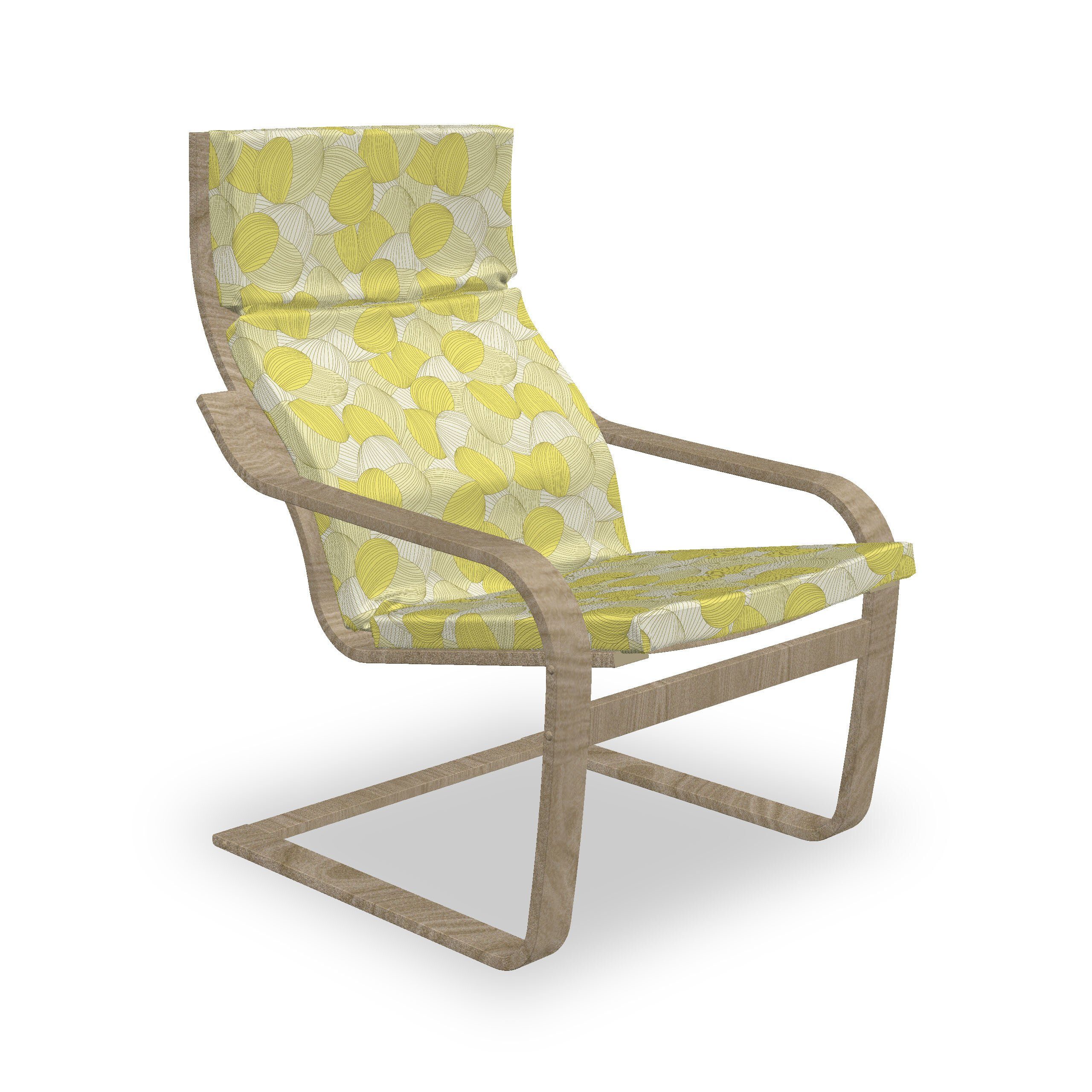 Abakuhaus Stuhlkissen Sitzkissen mit Stuhlkissen mit Hakenschlaufe und Reißverschluss, Abstrakt Soft Tone Pastel Leaves