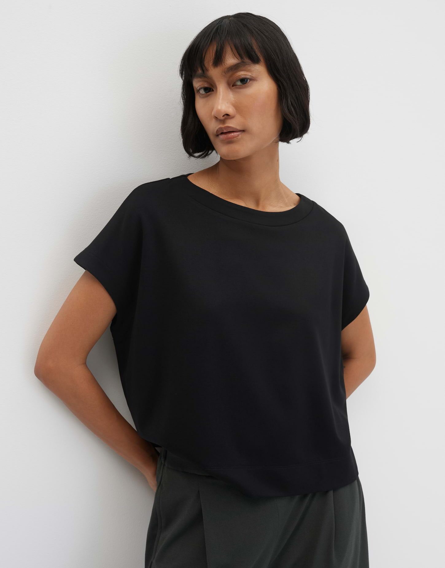 Kurzarmshirt Kadalia aus softem Jersey Boxy Shirt Regular Fit