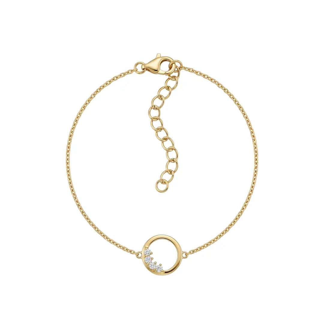 Suzan Gold Silberarmband Circle Crystal Bracelet – 925 Sterling Silber Armband mit Zirkonia