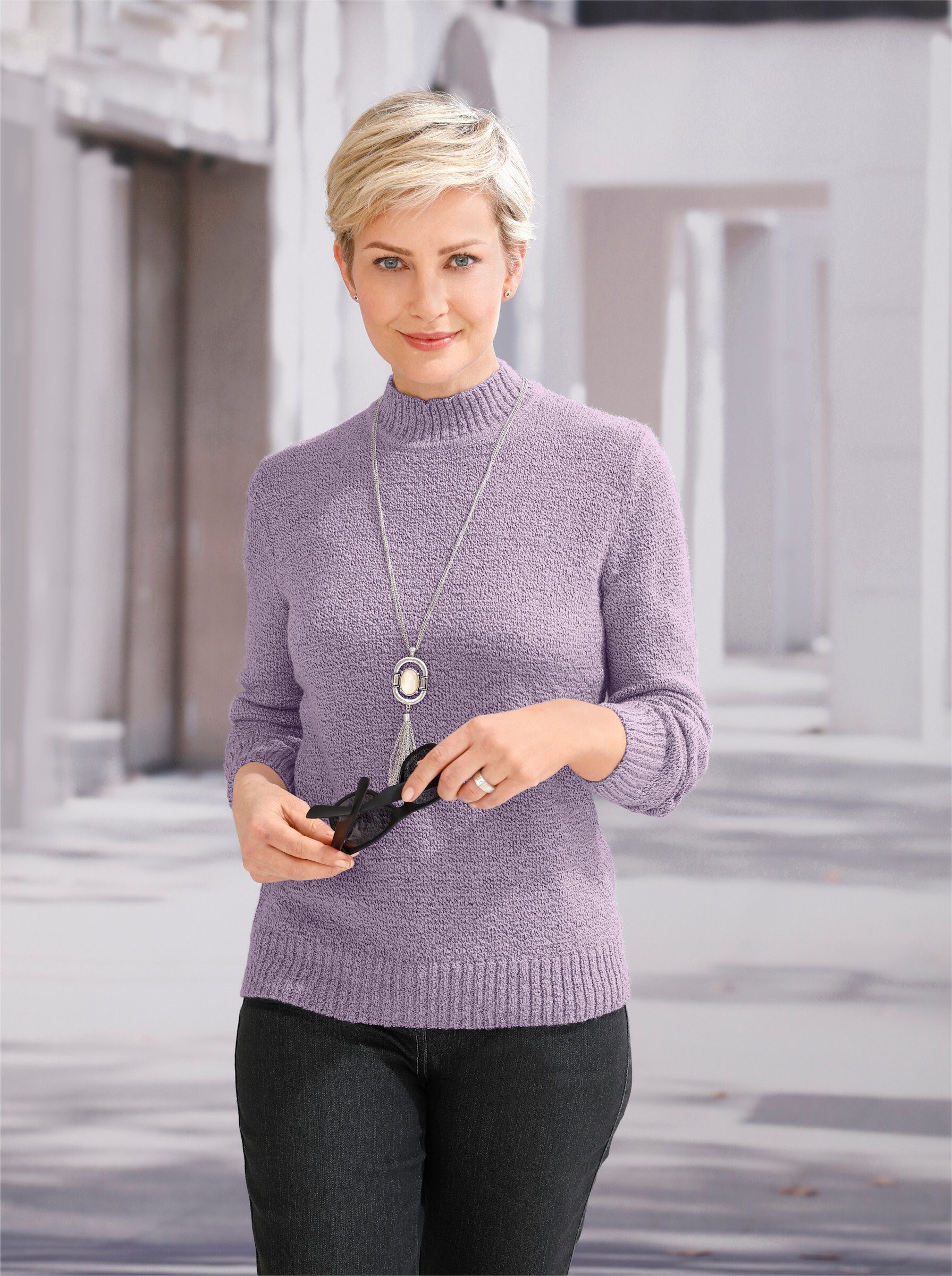 Witt Strickpullover Pullover Langarm Bouclé