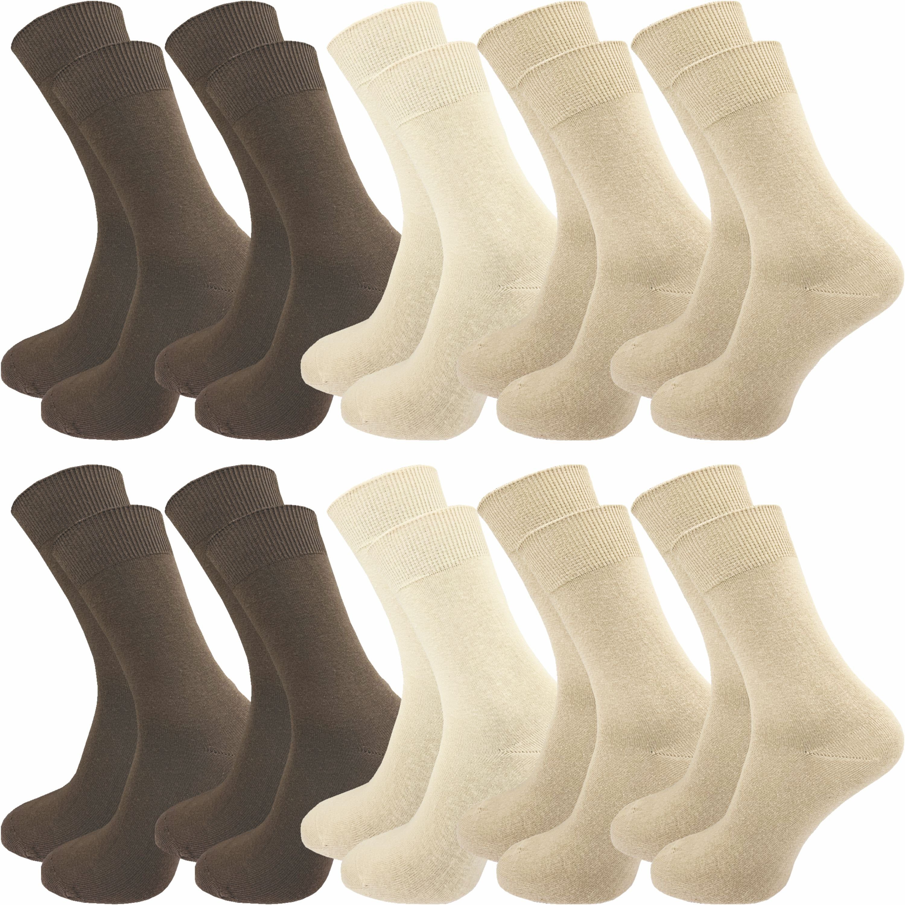 GAWILO Socken für Damen und Herren aus 100% Baumwolle ohne Naht (10 Paar) mit venenfreundlichem Komfortbund