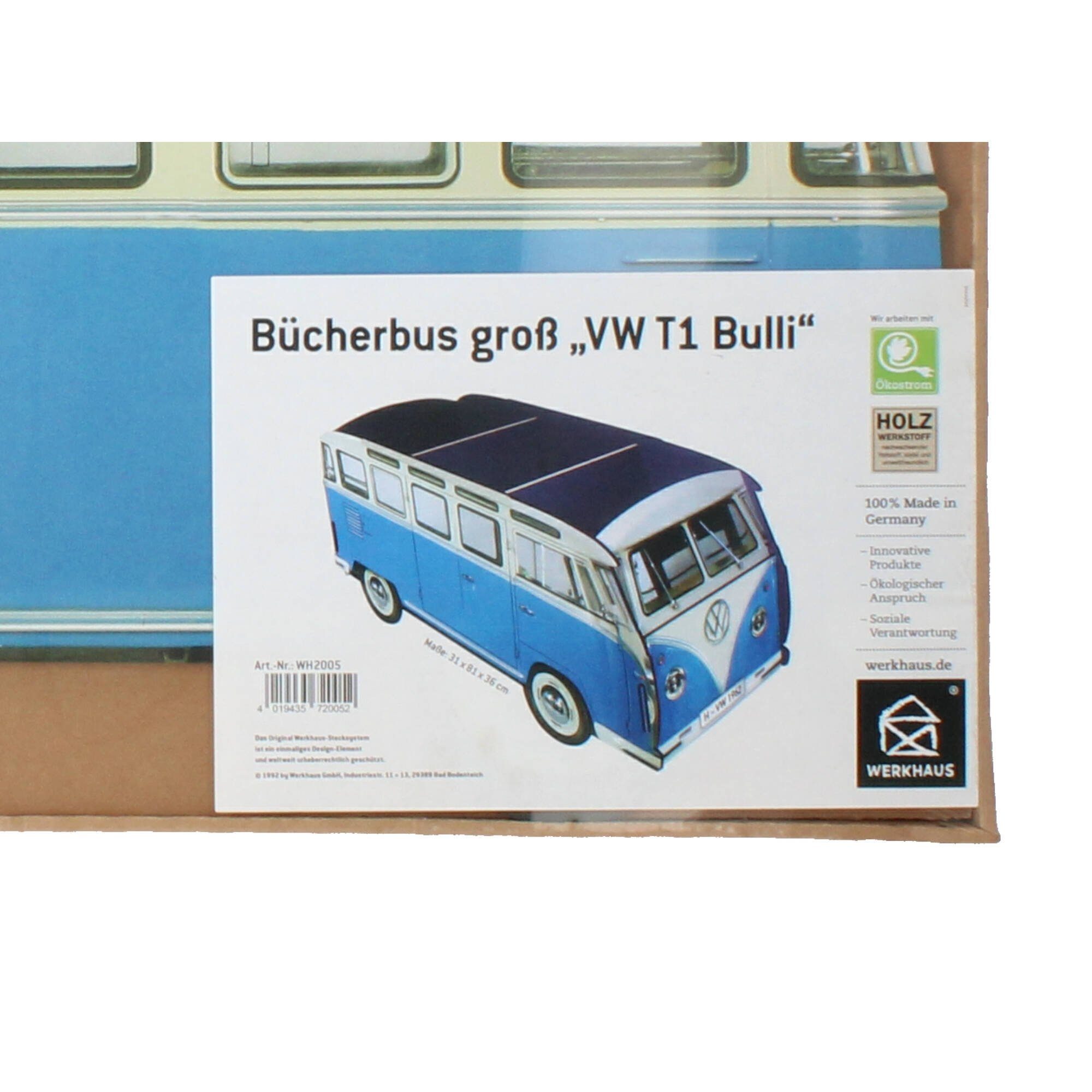 Aufbewahrungskorb Bücherbus VW T1 blau (1 St)