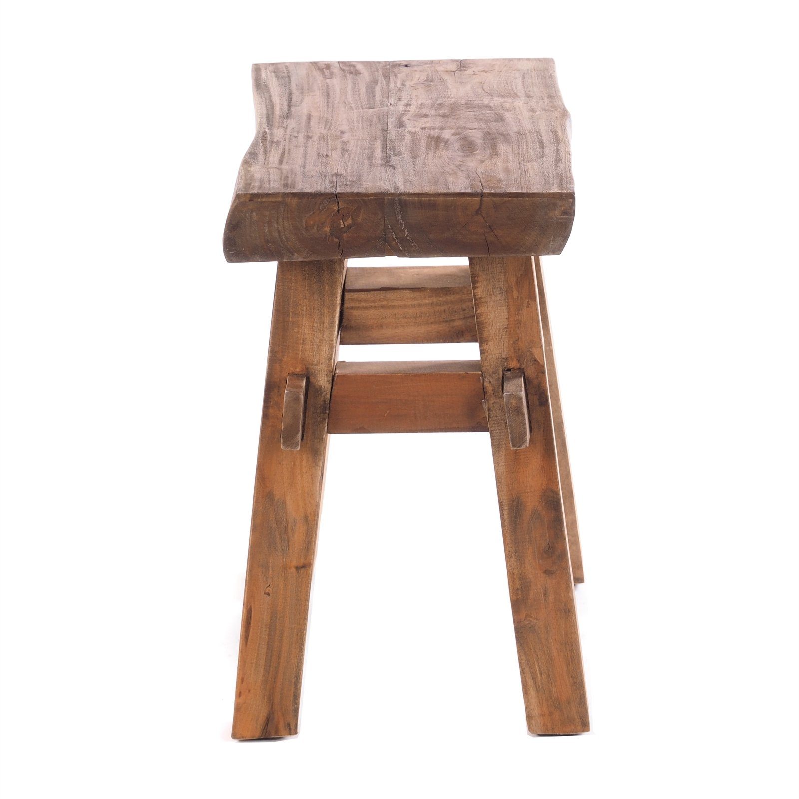 DESIGN DELIGHTS Hocker HOLZ HOCKER "VINTAGE 40", Hartholz, 43x45cm(HxB), Sitzhocker massiv