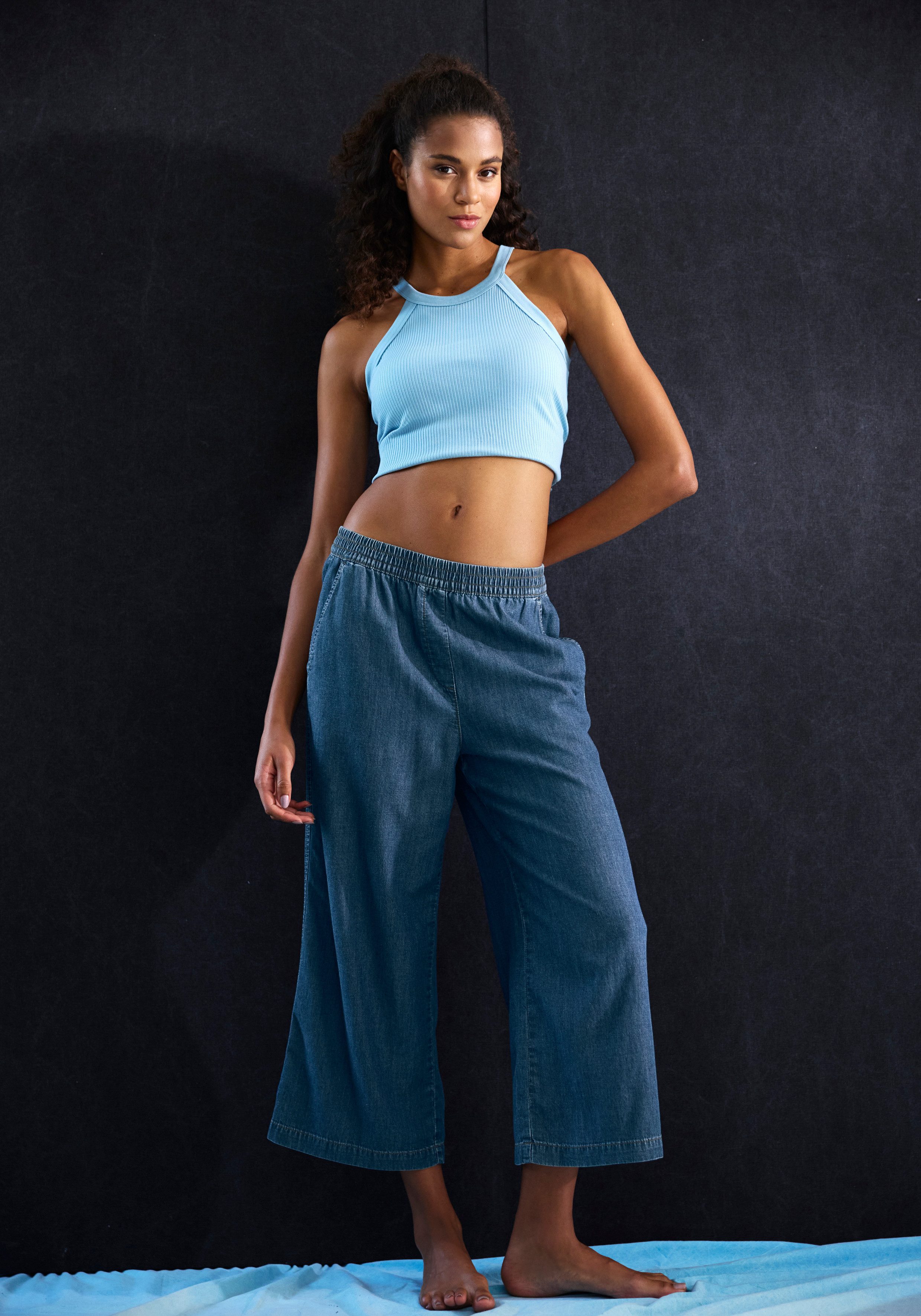 H.I.S Culotte weit geschnitten, in Denim Optik