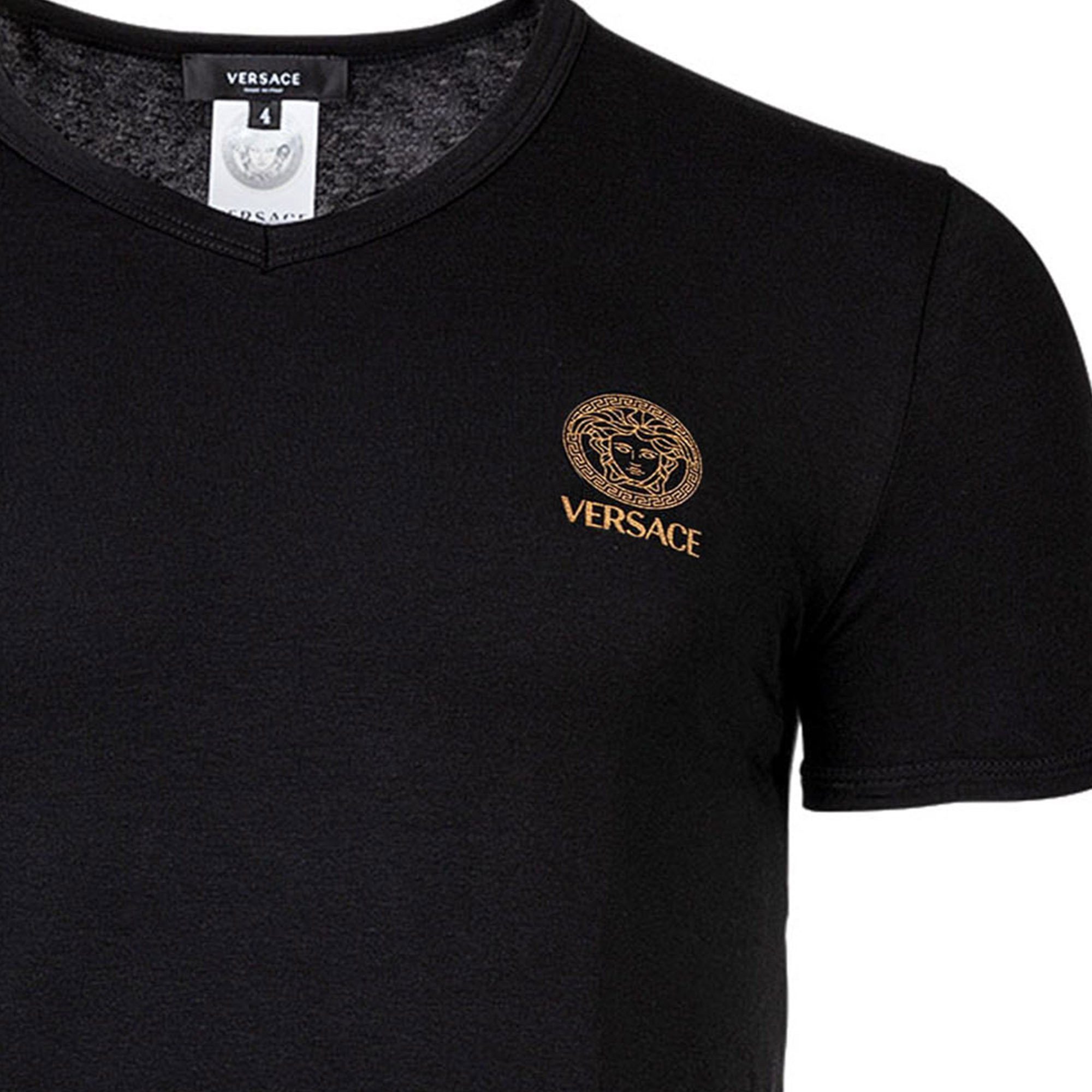 Versace T-Shirt Herren T-Shirt 1er Pack Baumwolle (Packung, 1er Pack)