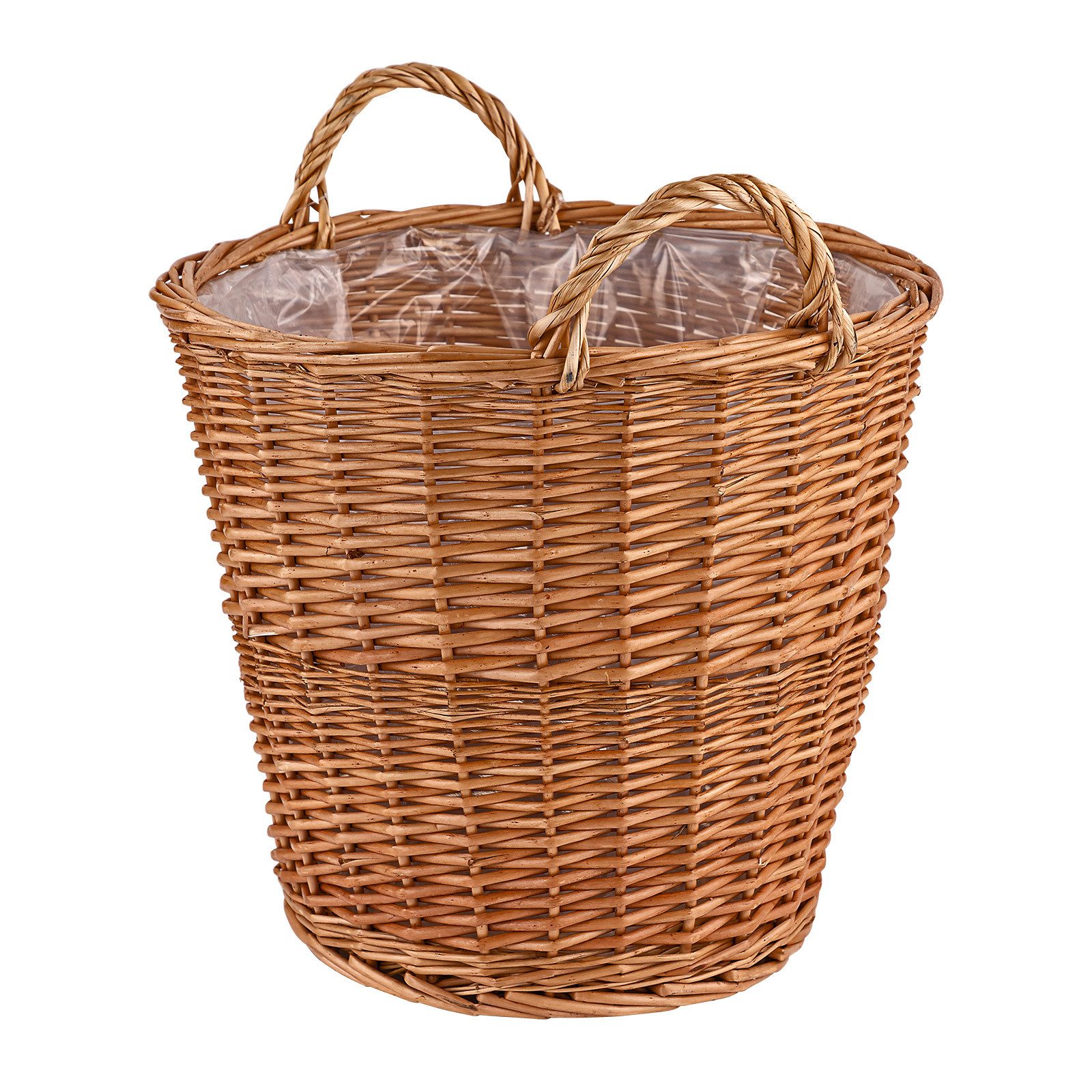 Weidenkorb Weiden Pflanzkorb 45 cm mit Folie