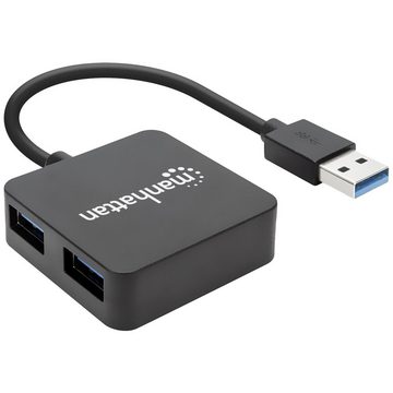 MANHATTAN USB-Verteiler Manhattan 4 Port USB 3.2 Gen 1-Hub (USB 3.0) Schwarz