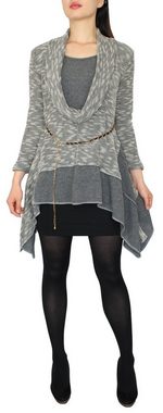 dy_mode Tunika Damen Tunika Shirt in Layershirt-Kleid Stil Langarm Shirtkleid leicht tailliert