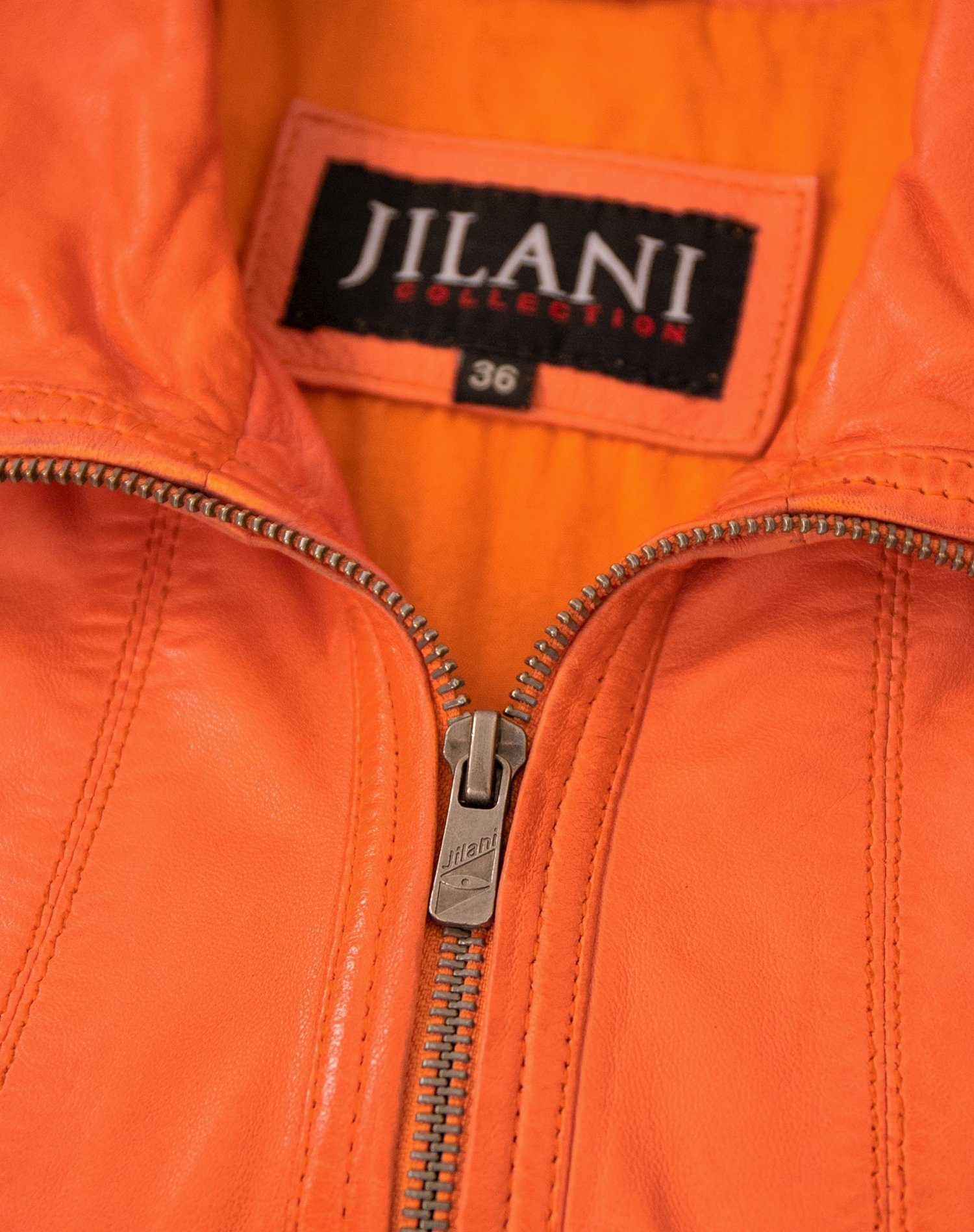 Jilani Jilani Enlil Lammnappa Echtleder coral Damen Lederjacke orange - Lederjacke