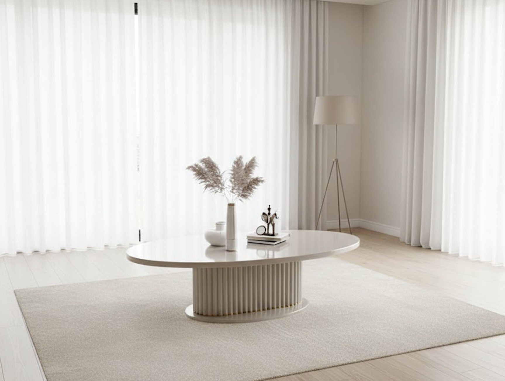 Xlmoebel Eleganter ovaler Tisch aus Holz und Metall für Ihr Zuhause, Made in Europa