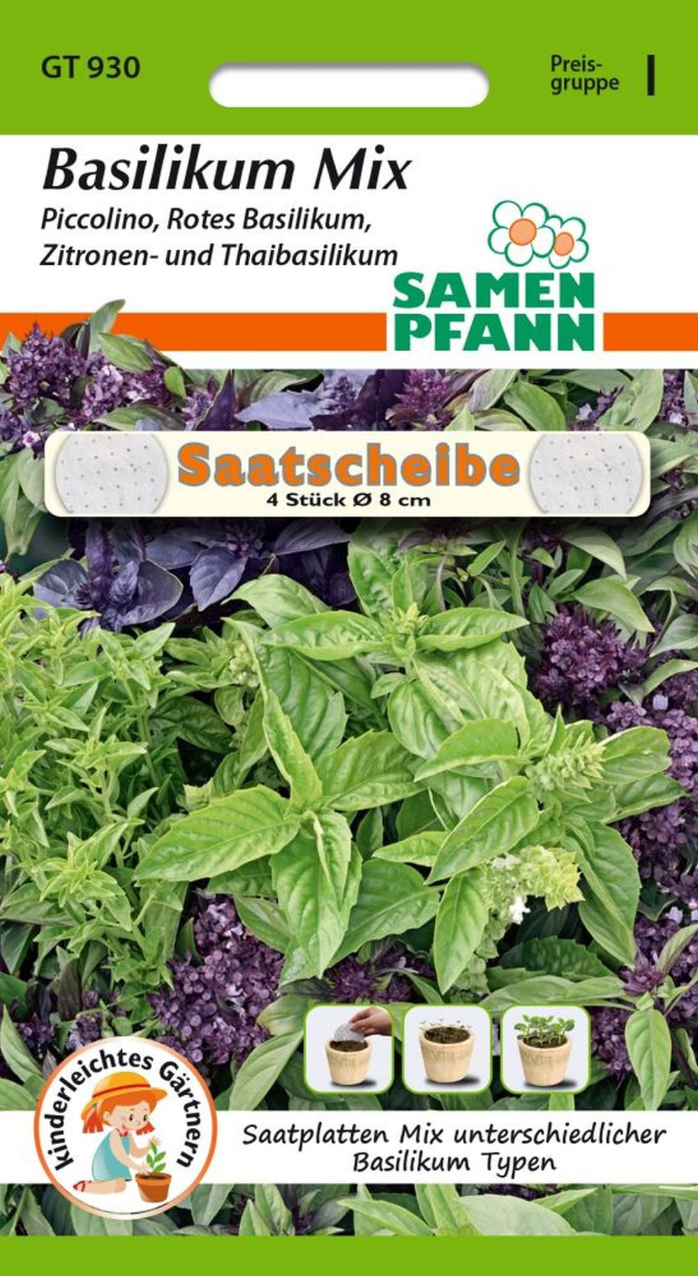 SAMEN PFANN Kräutersamen Basilikum, Mix - Basilikum-Samen Kräuter-Samen Gewürz Saatgut Samen, Ocimum basilicum