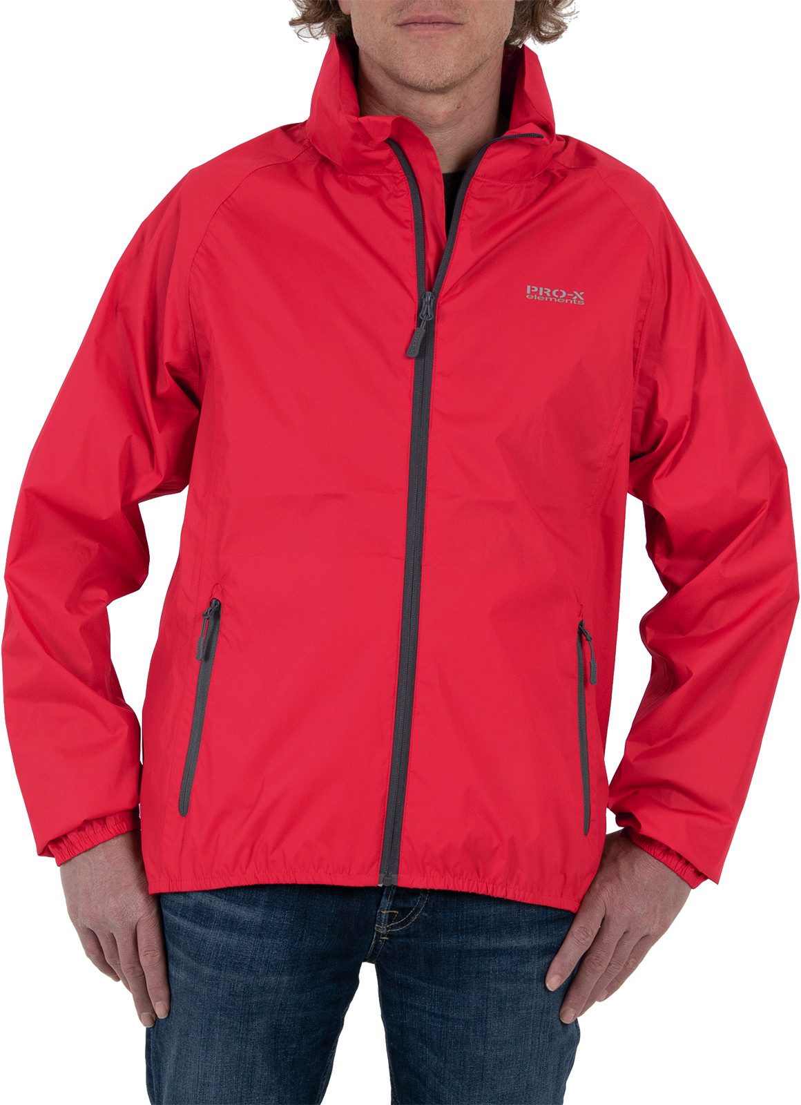PRO-X ELEMENTS Regenjacke PACKable wasserdicht, atmungsaktiv, winddicht, reflekt. Elemente Leicht, im Packsack verstaubar, Kapuze, große Größen