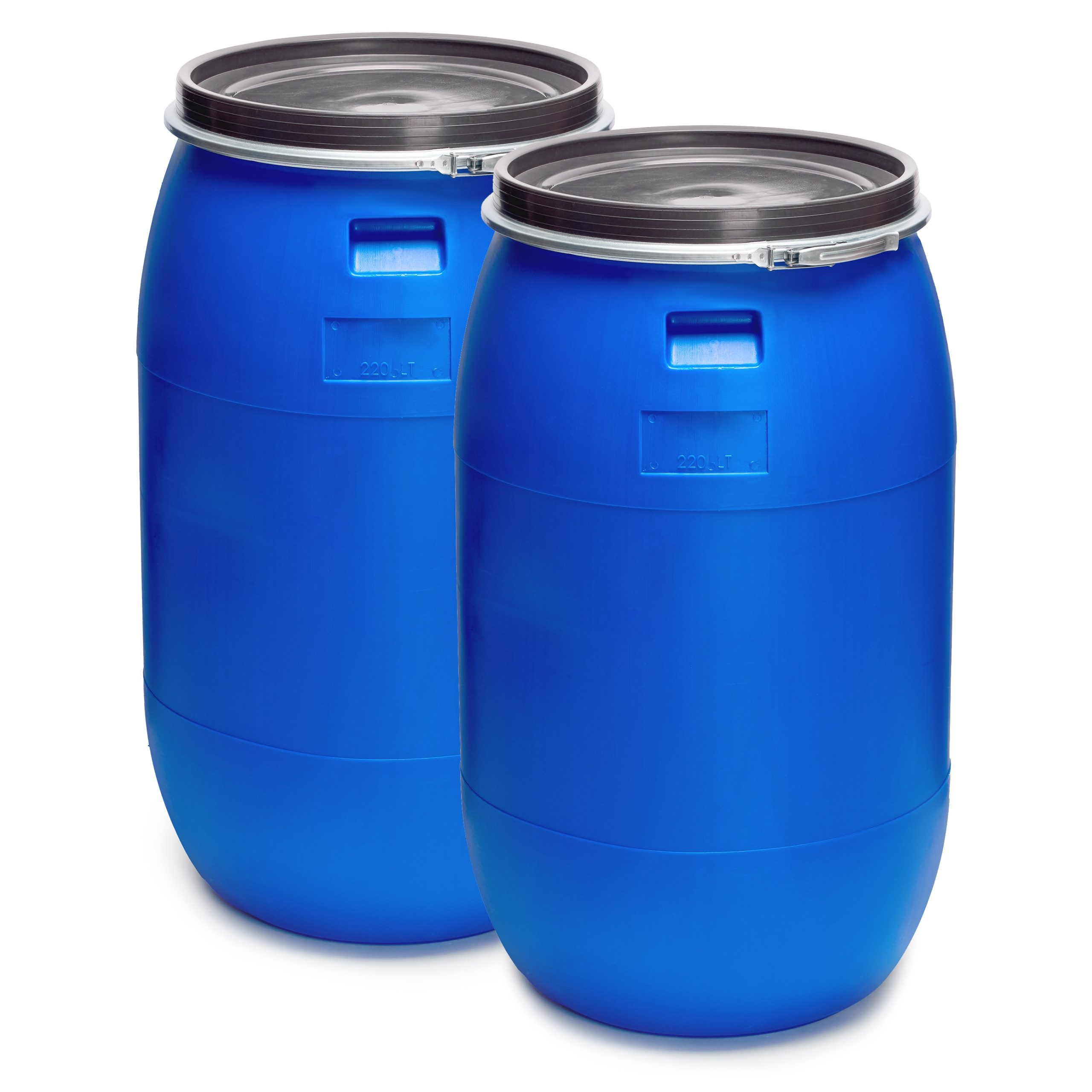 Garronda Regentonne 2x Plastikfass Lebensmittelfass Sauerkrautfass Hobbock Garten GD-0078, 220 l, (2-tlg), BPA-Frei