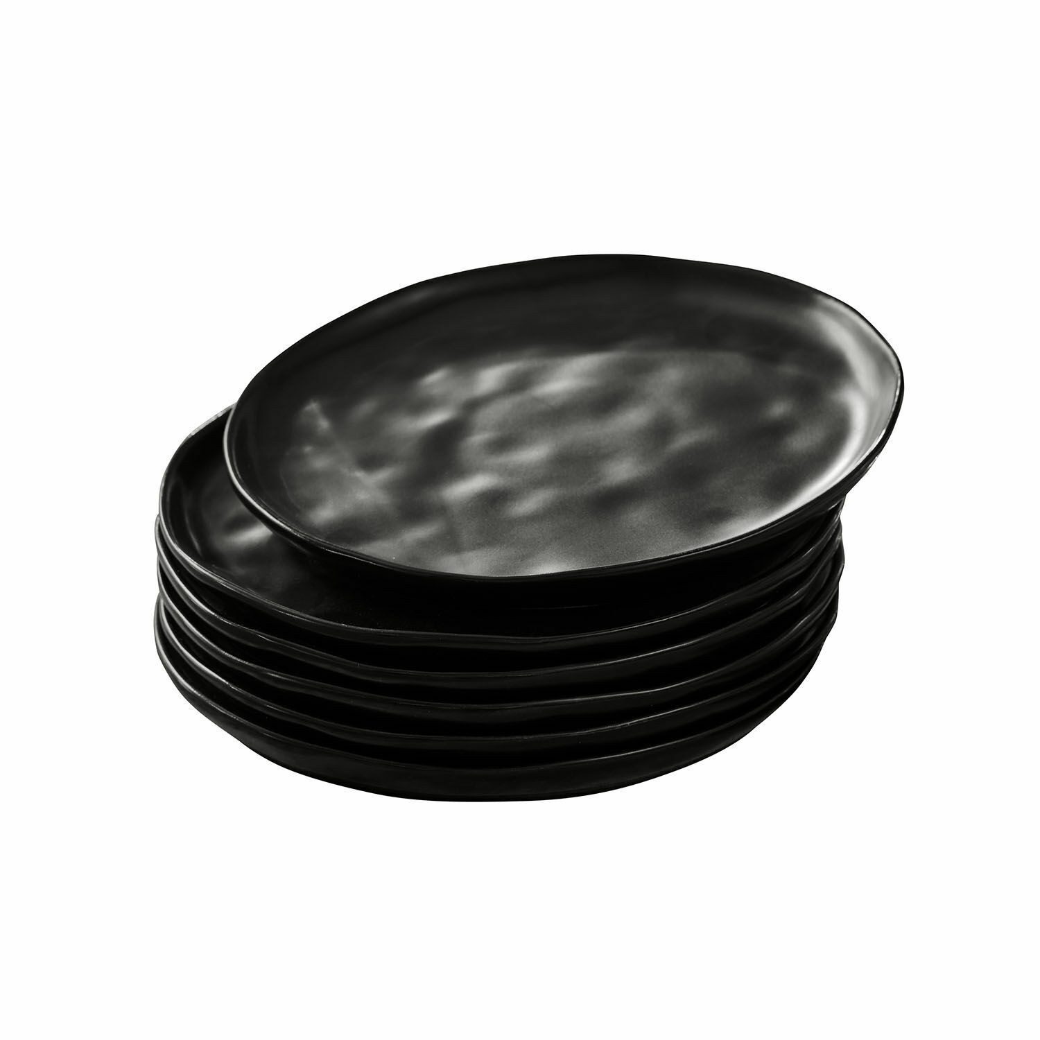 Mirabeau Geschirr-Set Dessertteller 6er Set Biarré schwarz, Steinzeug