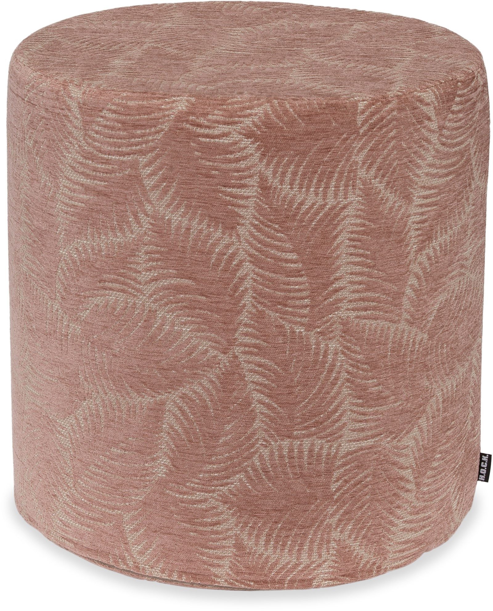 H.O.C.K. Sitzhocker H.O.C.K. Nelly Hocker rund Pouf ø45x45cm Blätter col. 7 rosa, Hocker, Barhocker & Sitzhocker, Schminktischhocker, Wohnzimmer Hocker