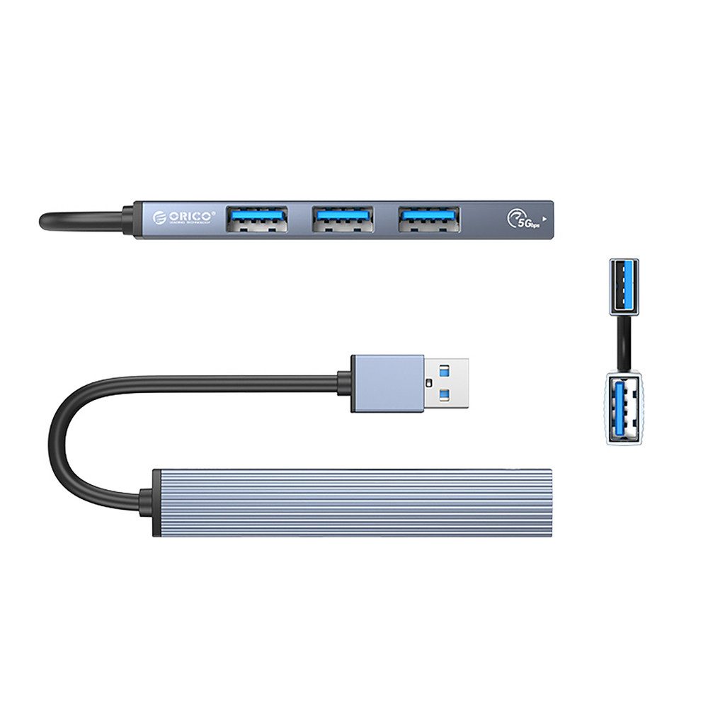 ORICO USB-Hub Verteiler HUB (4-in-1, USB-A, 4 Ports, USB 3.0, Aluminium)