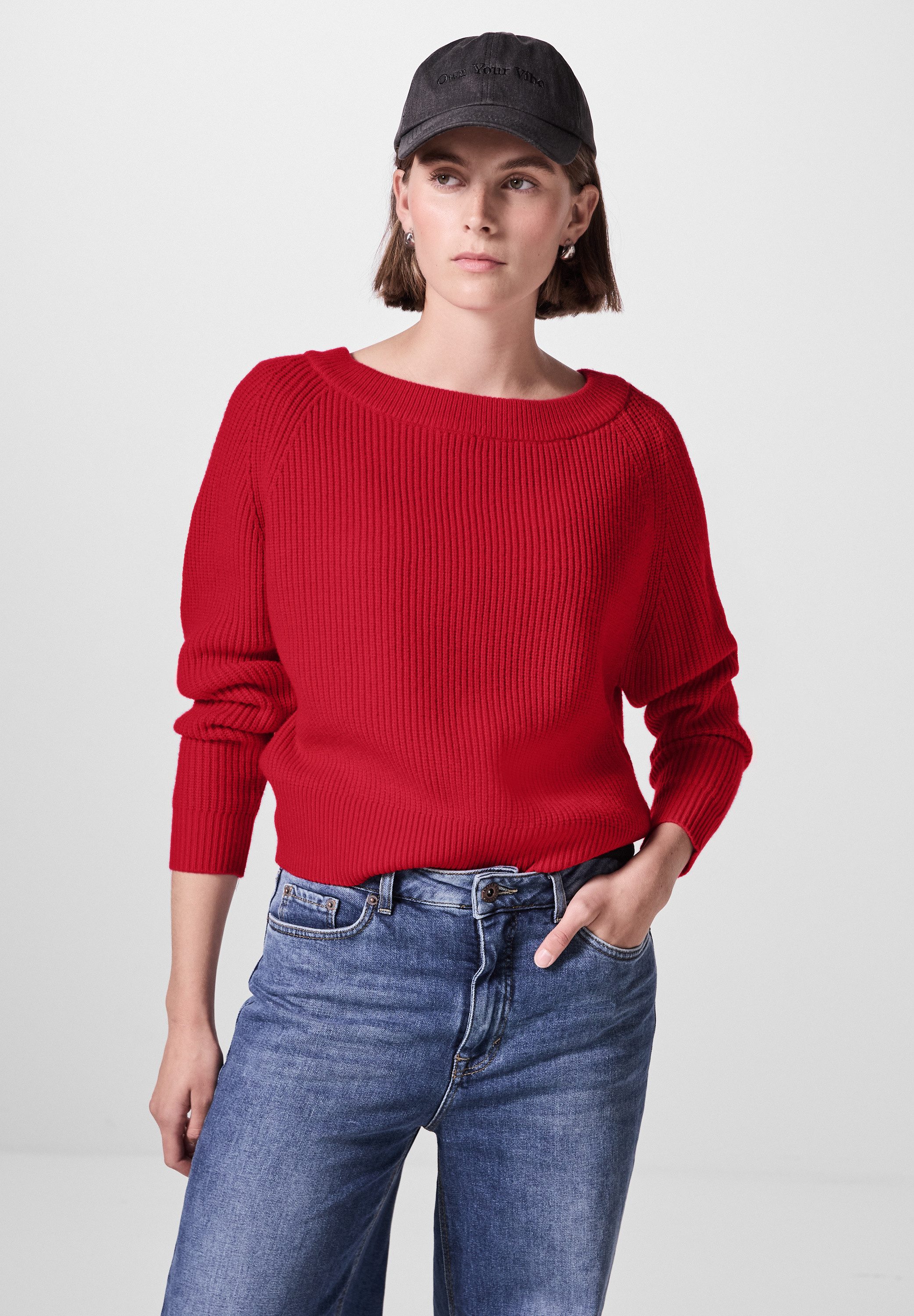 STREET ONE STUDIO Strickpullover mit U-Boot-Ausschnitt günstig online kaufen