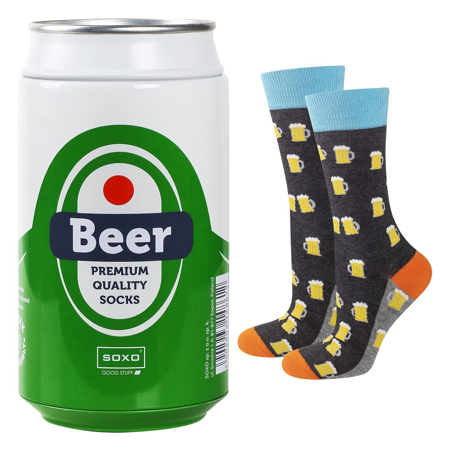 Soxo Socken Bier Geschenke Für Lager (Dose, kuschelig Set) Männer weich