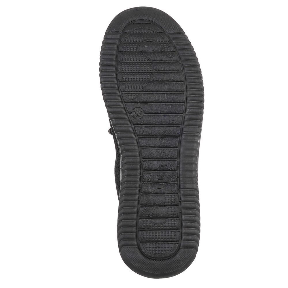 Ital-Design Bequeme Damenschuhe mit atmungsaktivem Mesh-Design Slipper (91554380) Keilabsatz/Wedge Slipper in Schwarz