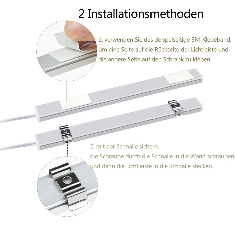 LED Lichtleiste für Rosnek Schrank Beleuchtung, Hand Küche Unterbauleuchte Sensor Garderobe, Lichtleiste Weiß, Warmweiß, LED Sweep