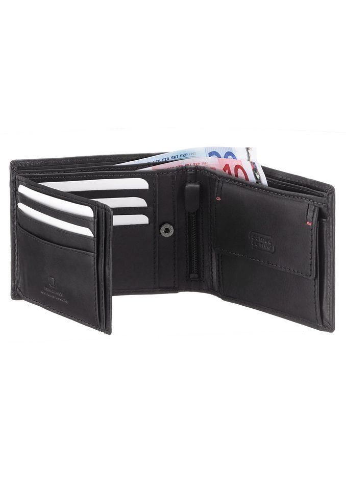 camel active Geldbörse Salamanca, Portemonnaie, Geldbeutel mit kontrastreichem Handstich-Detail