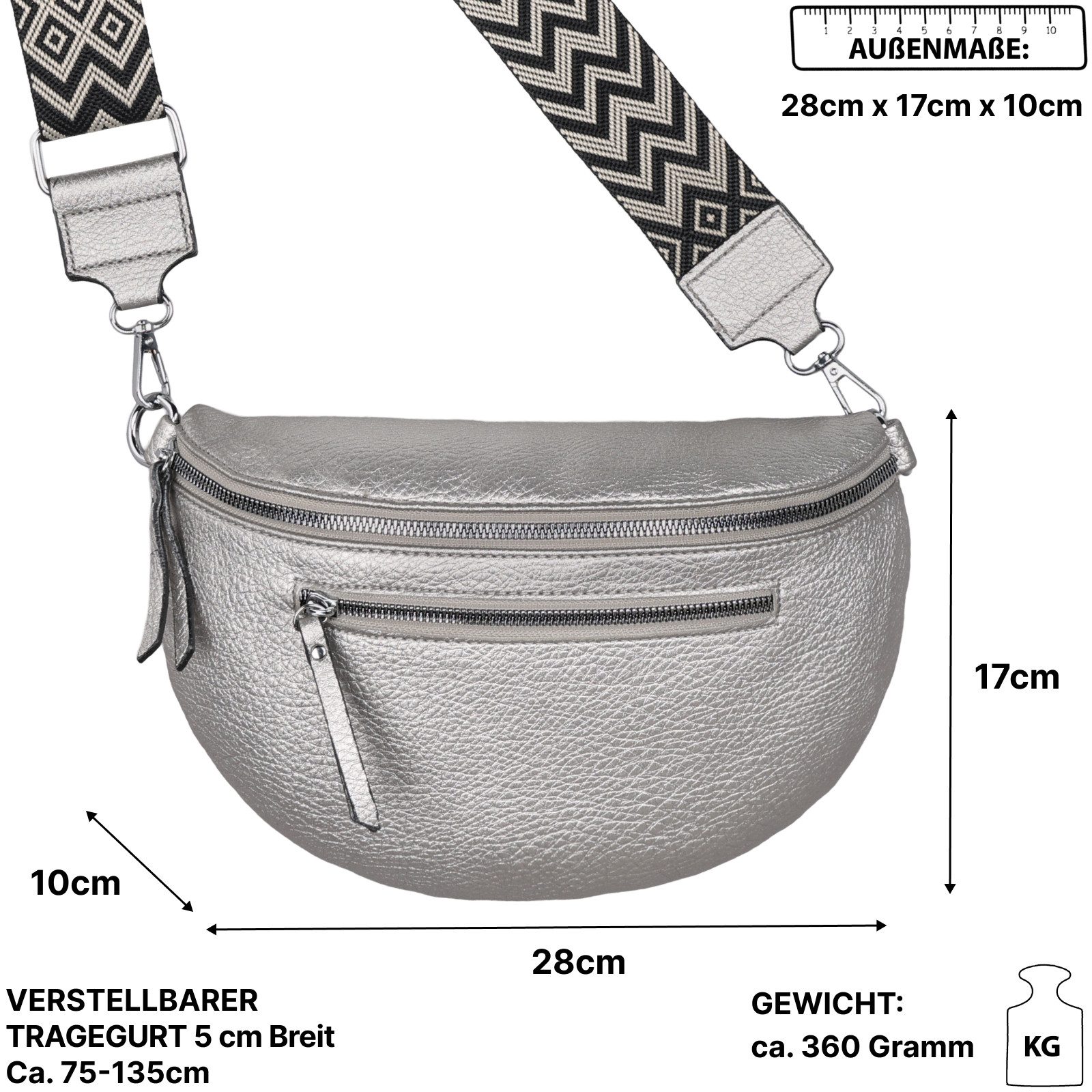 EAAKIE Gürteltasche Bauchtasche Umhängetasche Crossbody-Bag Kunstleder Ital günstig online kaufen