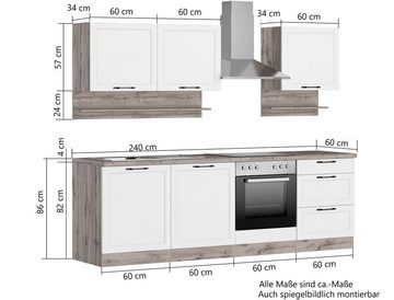 Kochstation Küche KS-Lana, 240 cm breit, wahlweise mit oder ohne E-Geräte