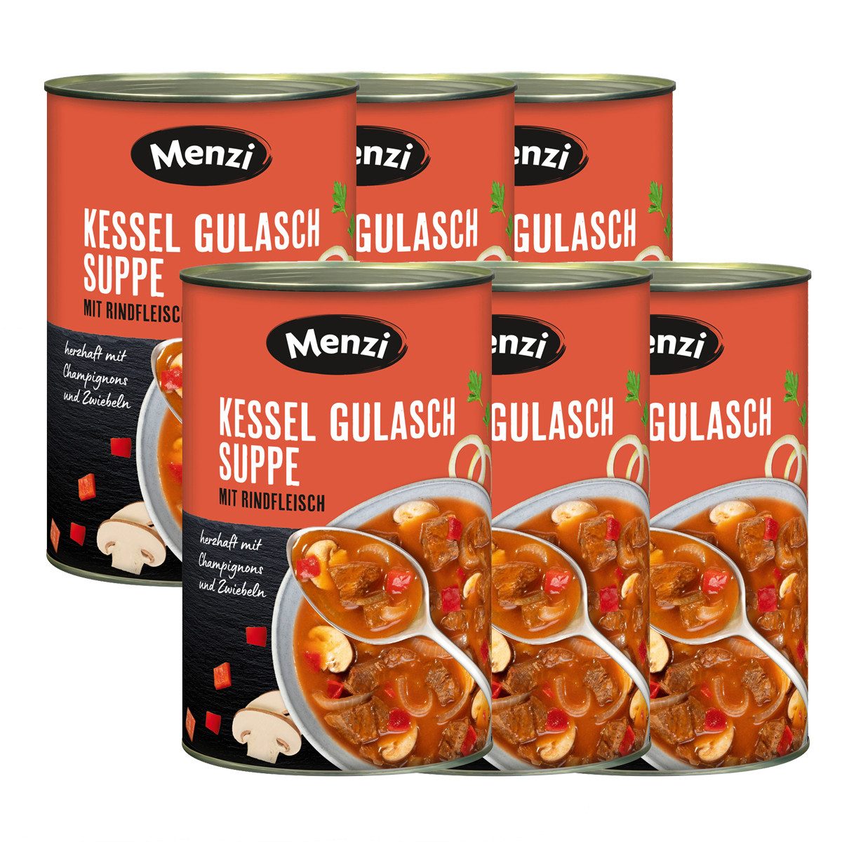 Menzi Fertiggericht, Menzi Kessel Gulaschsuppe mit Rindfleisch ungarisch 4200g 6