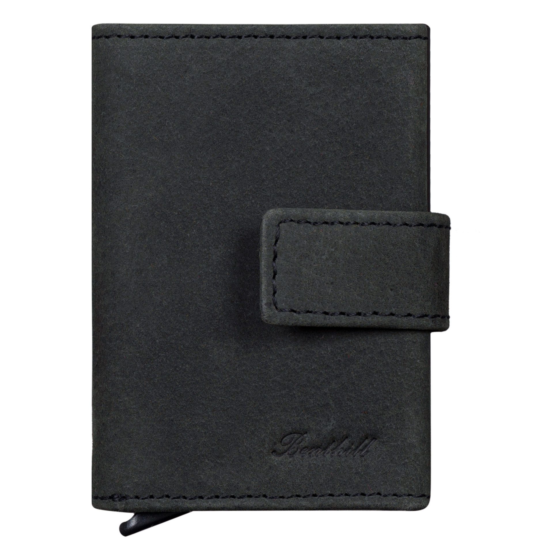 Benthill Geldbörse Herren Echt Leder RFID Slim Klein Smart Wallet Kartenetui Portemonnaie, RFID-Schutz Kartenfächer Münzfach