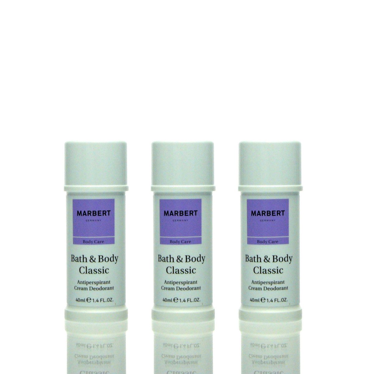Marbert Körperpflegeduft 3x Marbert Bath & Body Classic Deodorant Deo Cream 40 ml = 120 ml