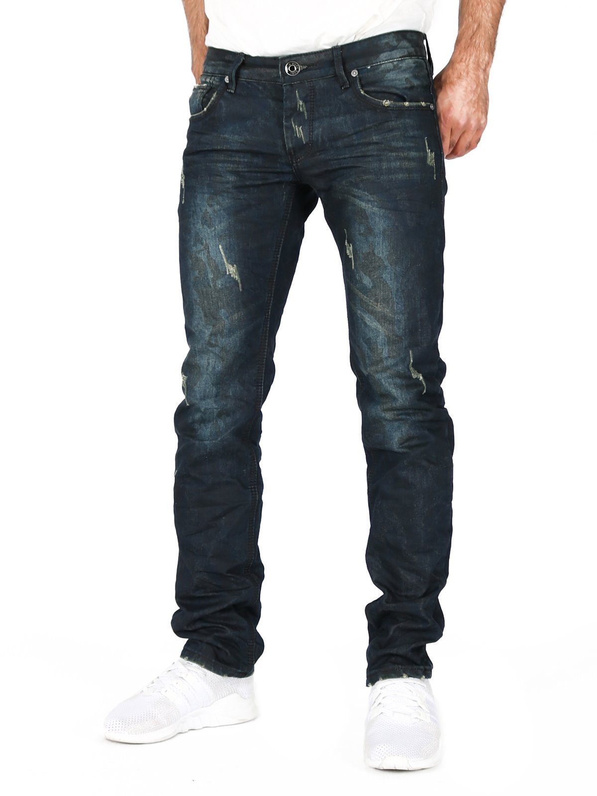 Justing Slim-fit-Jeans Straight Camouflage extra tiefe Leibhöhe ST-03079