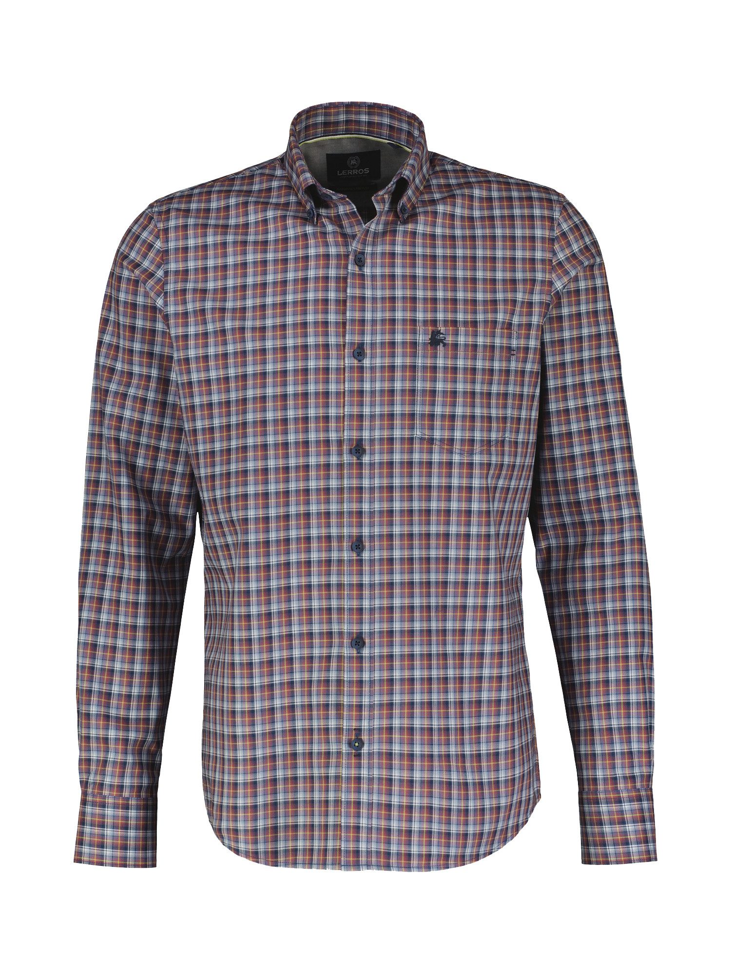 Karohemd LERROS Kariertes Herrenhemd mit Button-down-Kragen