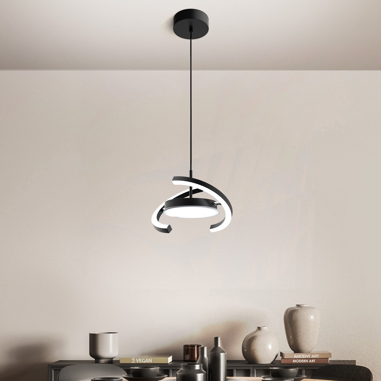 FIMEI Pendelleuchte LED-Saturnring-Pendelleuchte, dimmbar, höhenverstellbar günstig online kaufen