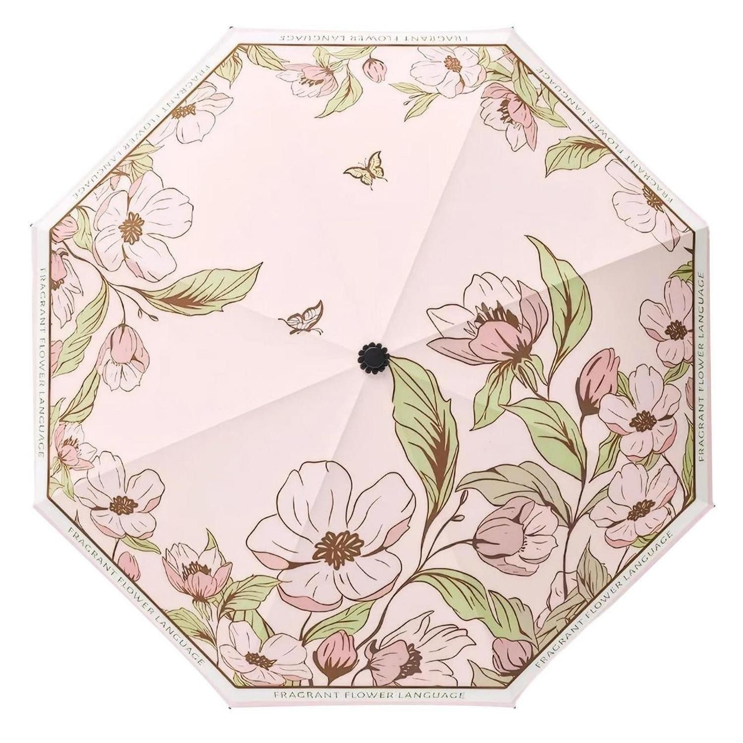LuxusKollektion Taschenregenschirm Regenschirm Sonnenschirm UPF50+ Winddicht Vintage Blume